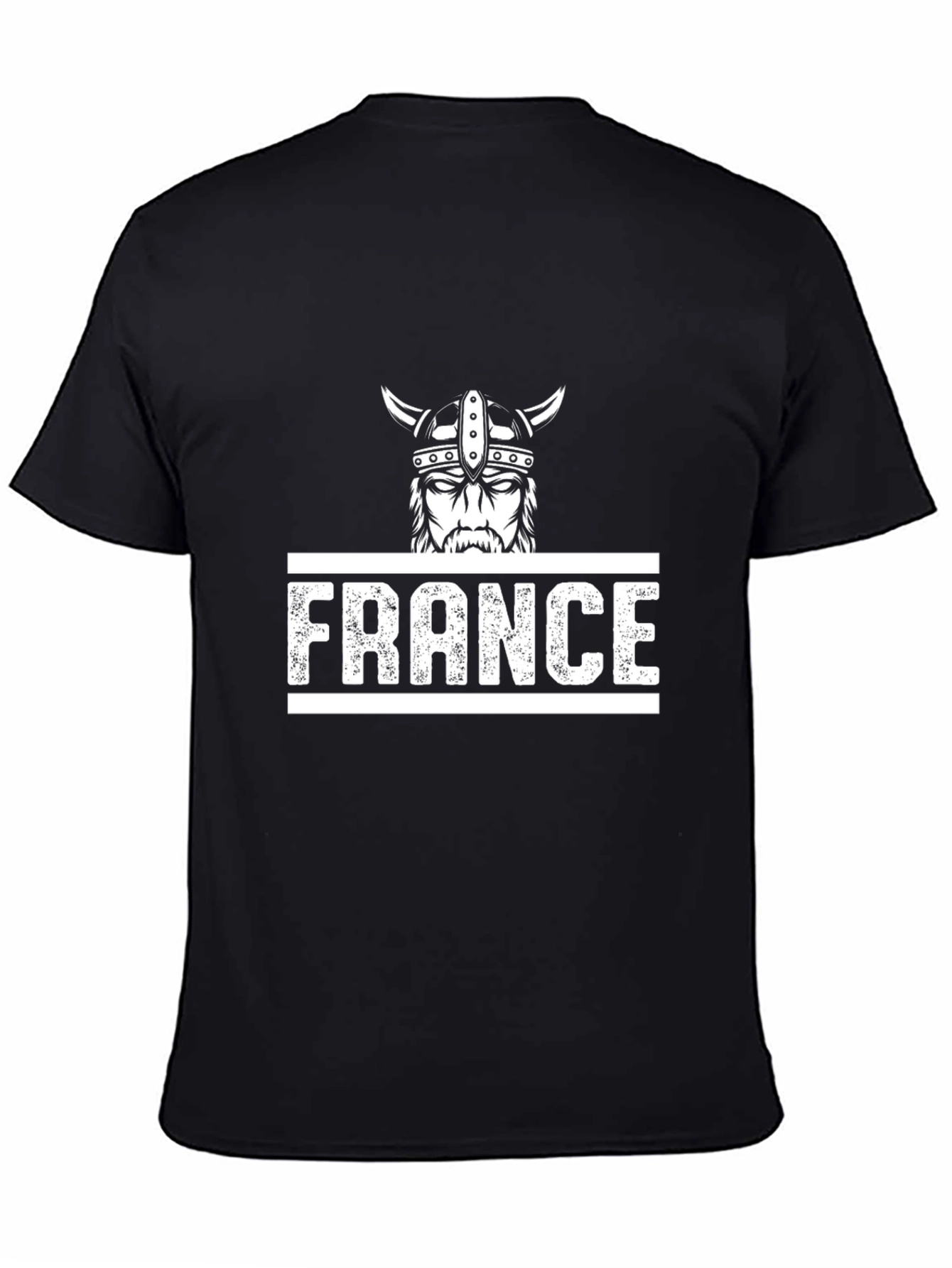 France Viking Graphic Tee - Black Cotton T-Shirt