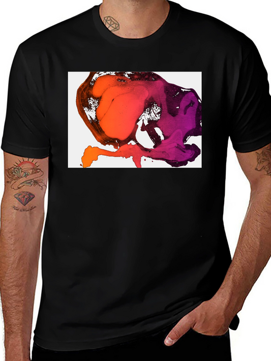 Abstract Ink Blot Graphic Tee - Stylish Black T-Shirt