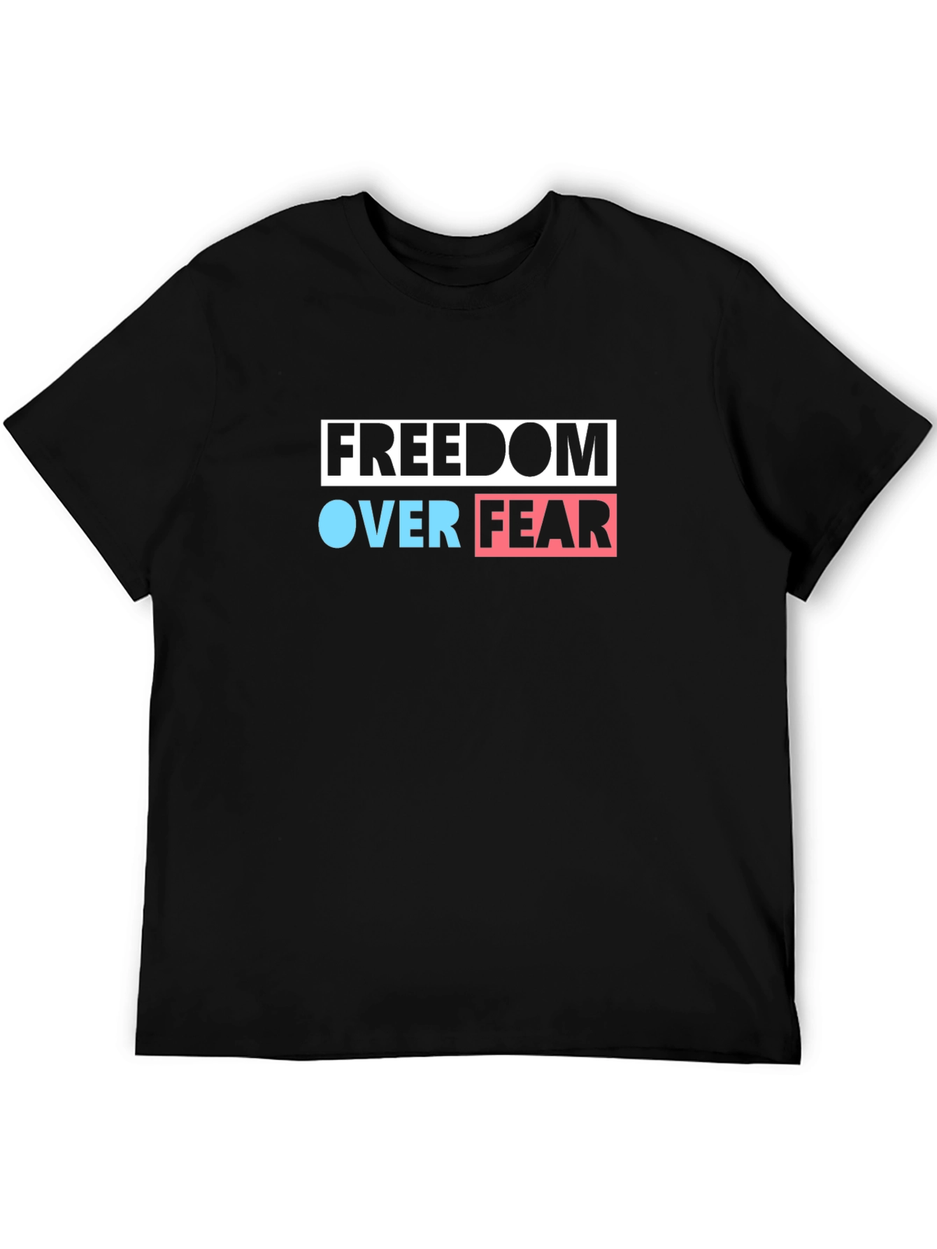 Freedom Over Fear Graphic Tee - Black Cotton