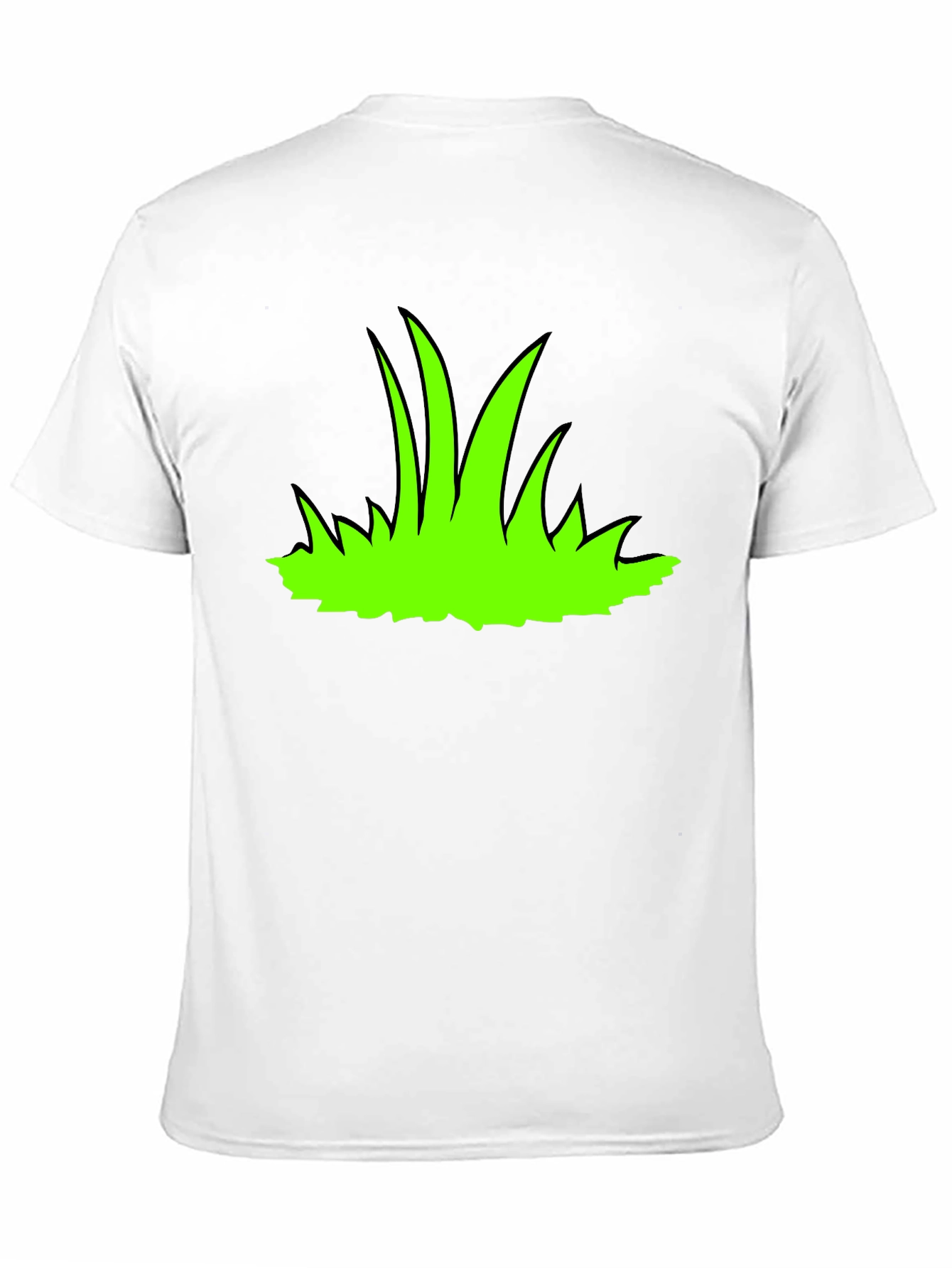 Green Grass Graphic Print Black T-Shirt
