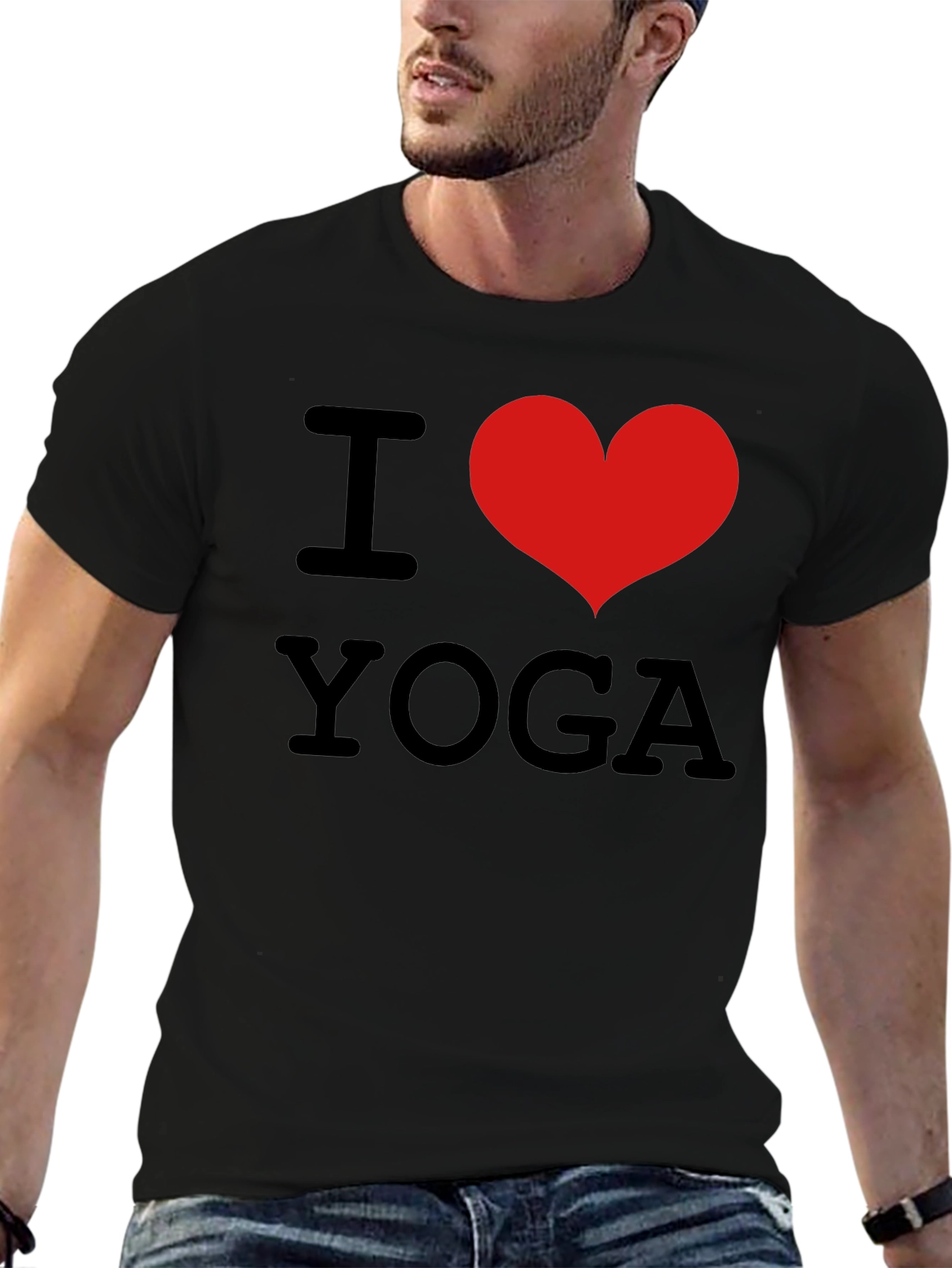 I Heart Yoga Black T-Shirt