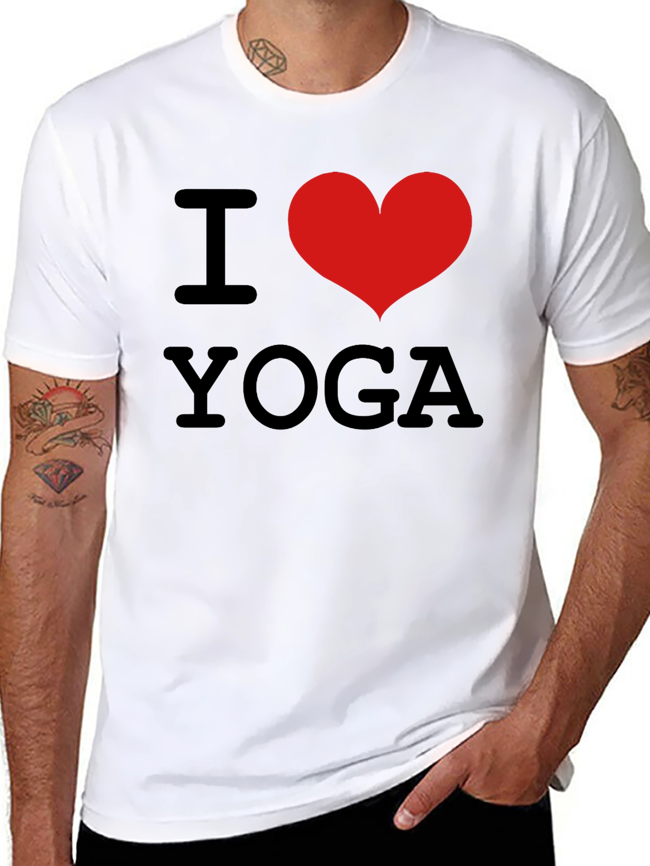 I Heart Yoga Black T-Shirt