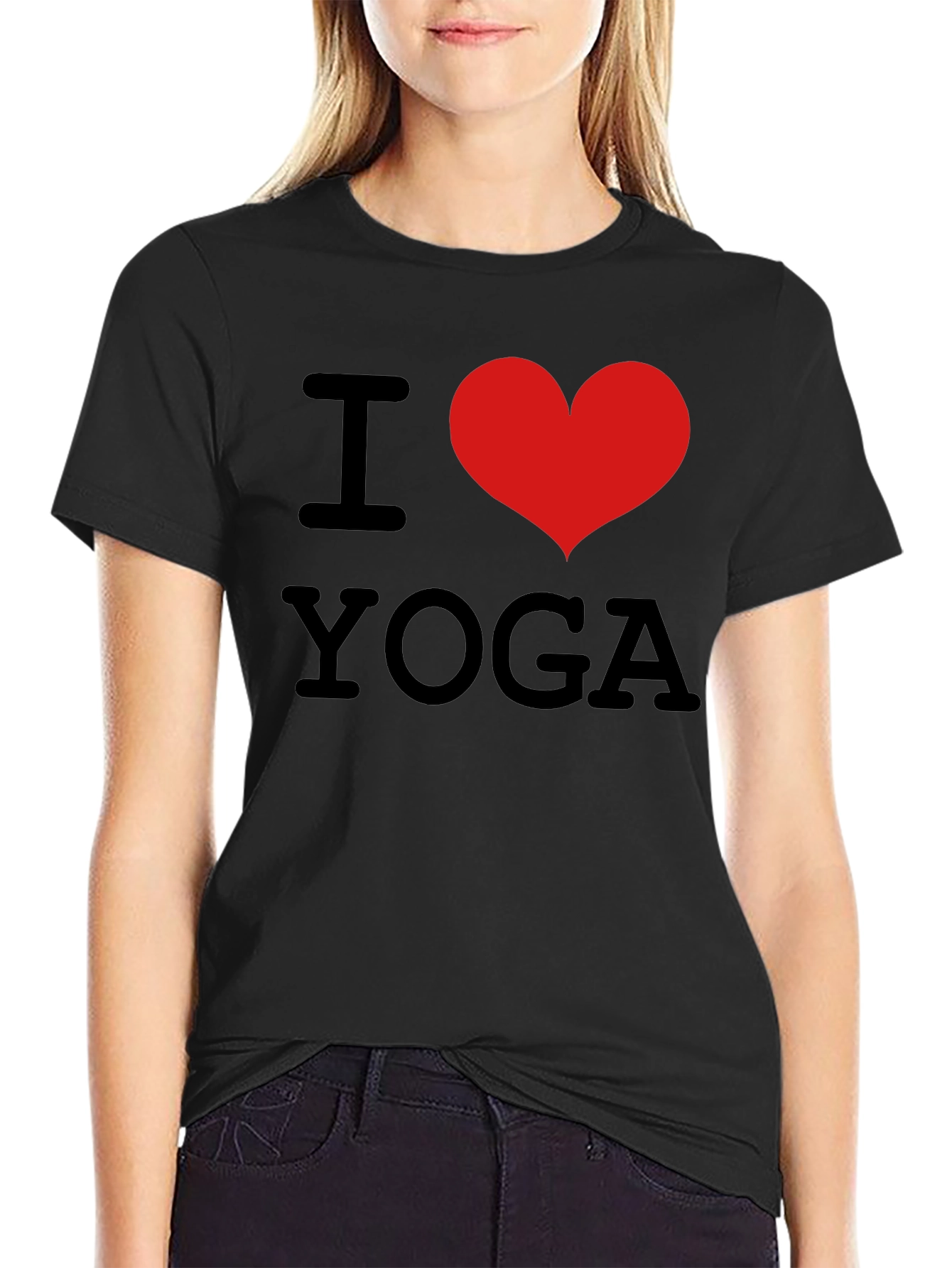I Heart Yoga Black T-Shirt