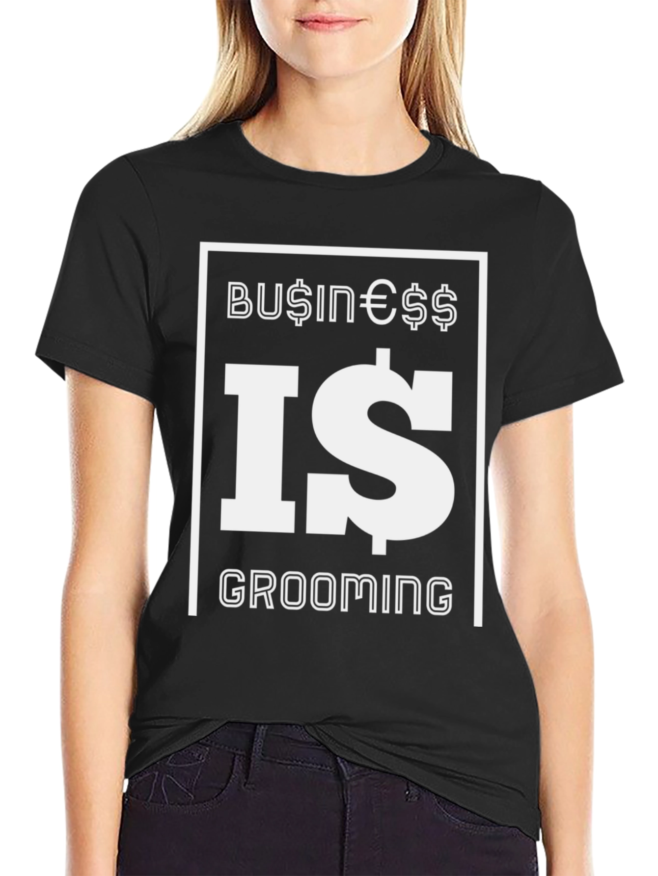 Business Is Grooming Graphic Tee - Stylish Black T-Shirt