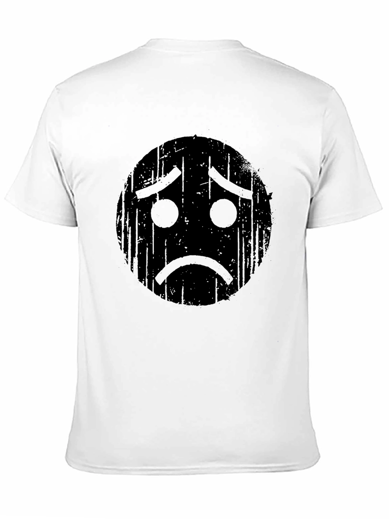 Sad Emoji Graphic Black T-Shirt