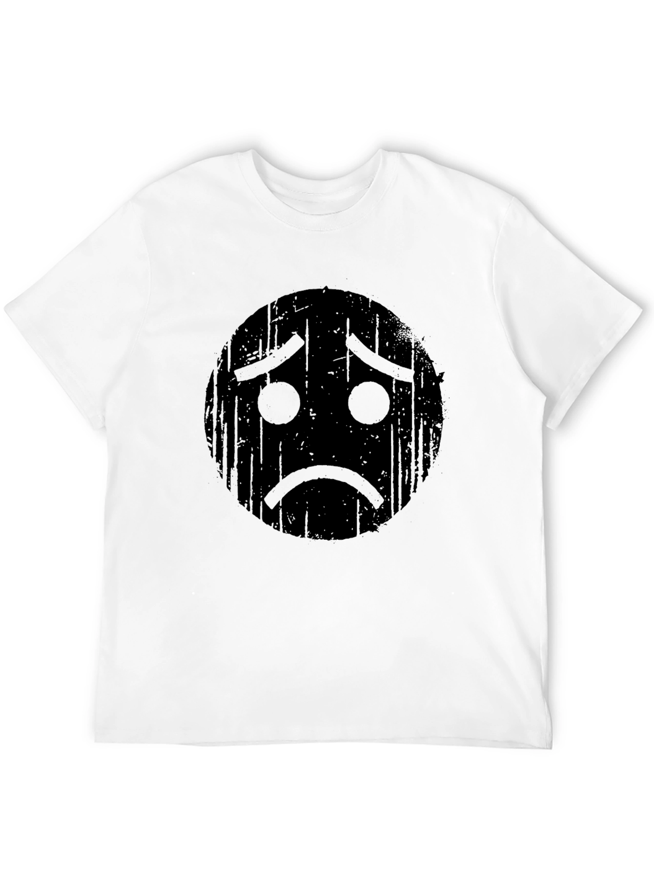 Sad Emoji Graphic Black T-Shirt