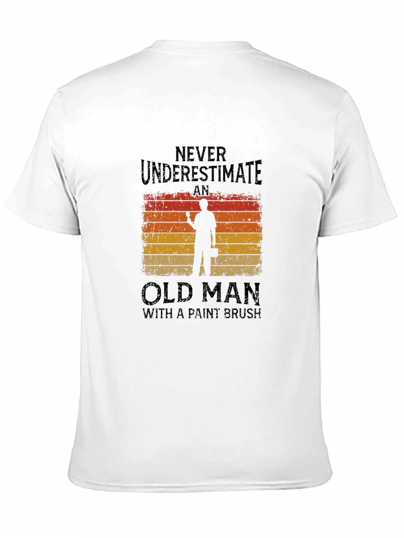Never Underestimate Old Man Paint Brush T-Shirt