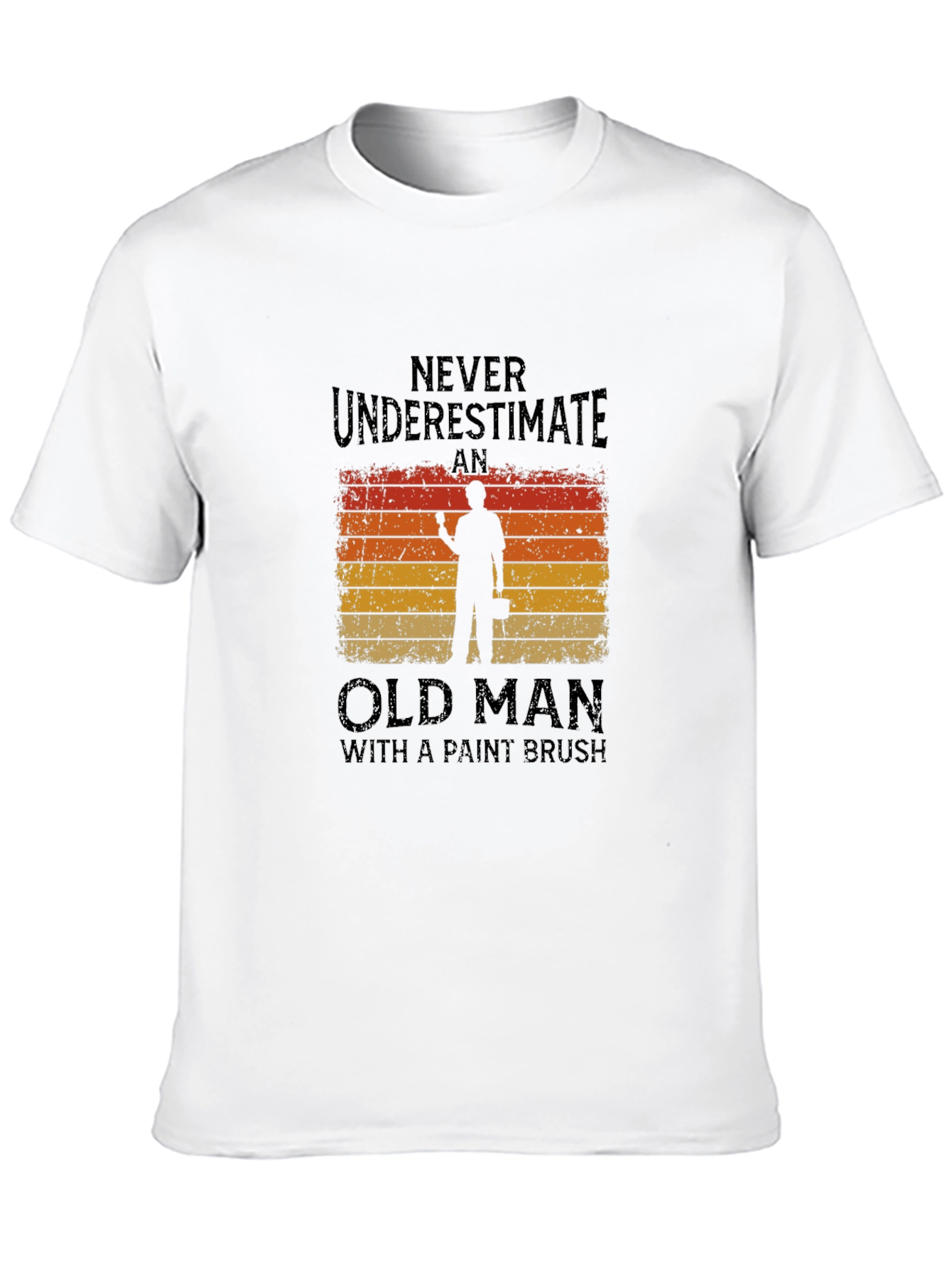 Never Underestimate Old Man Paint Brush T-Shirt