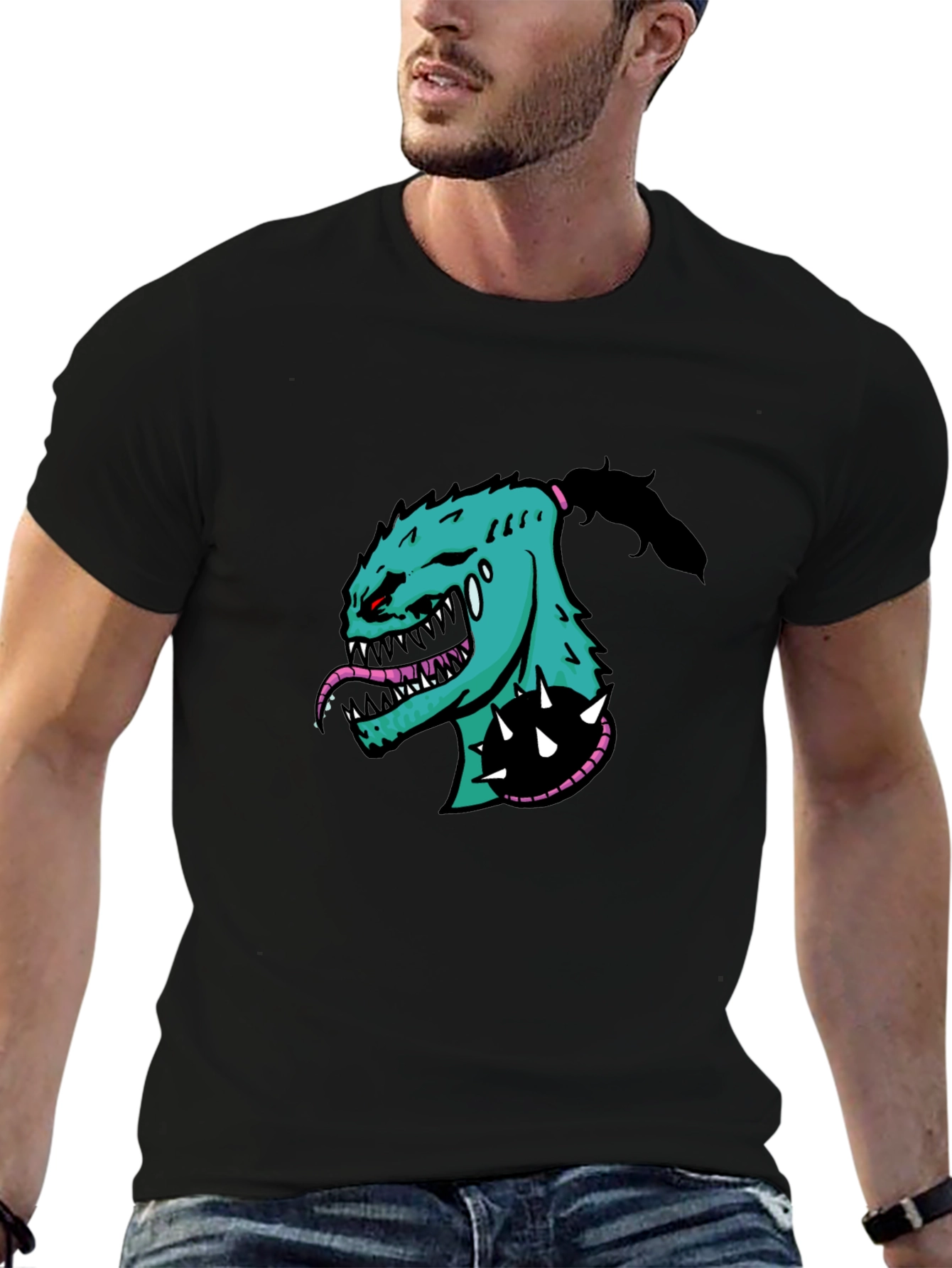 Monster Graphic T-Shirt - Bold Black Tee