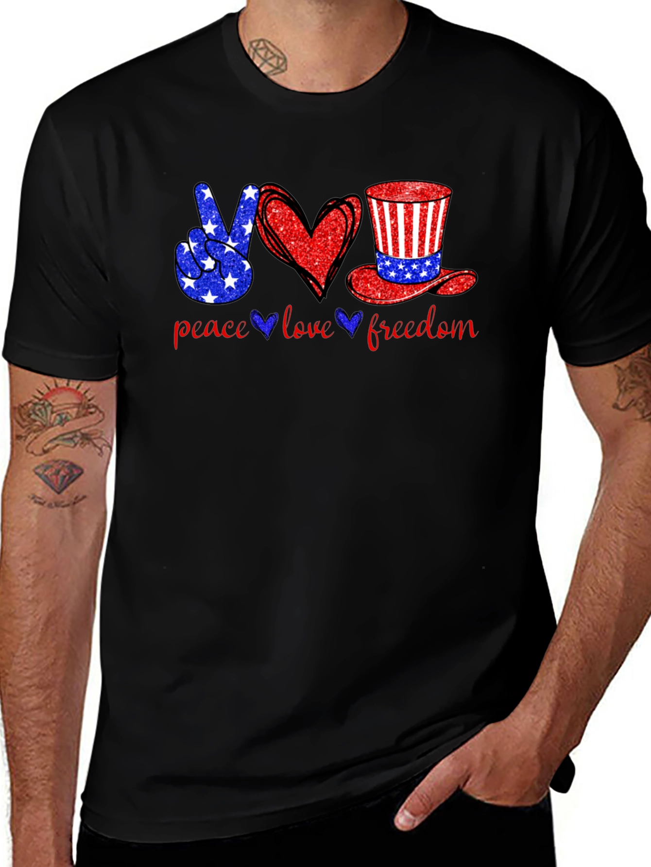 Peace Love Freedom Patriotic T-Shirt