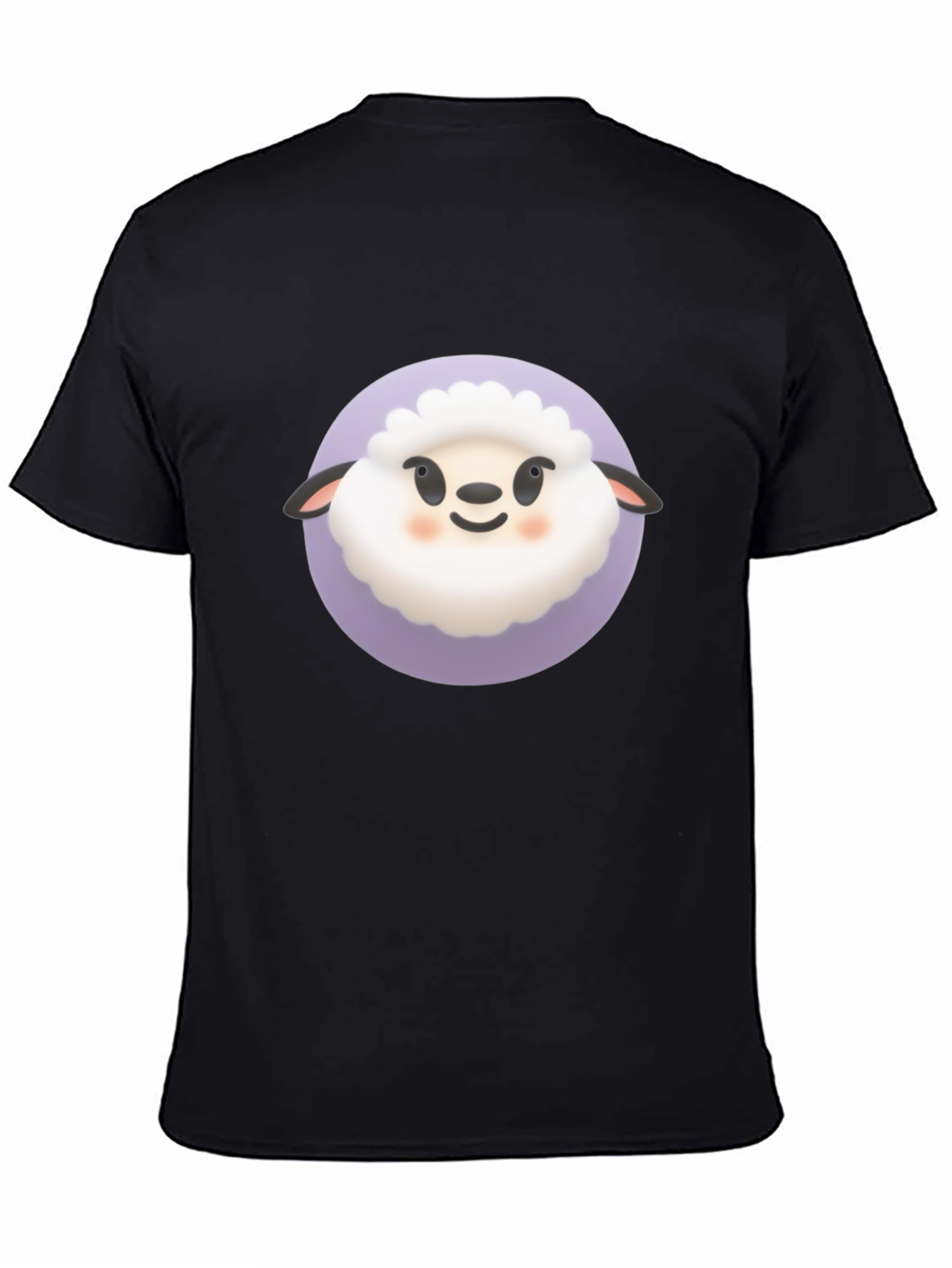 Cute Sheep Graphic Tee - Black