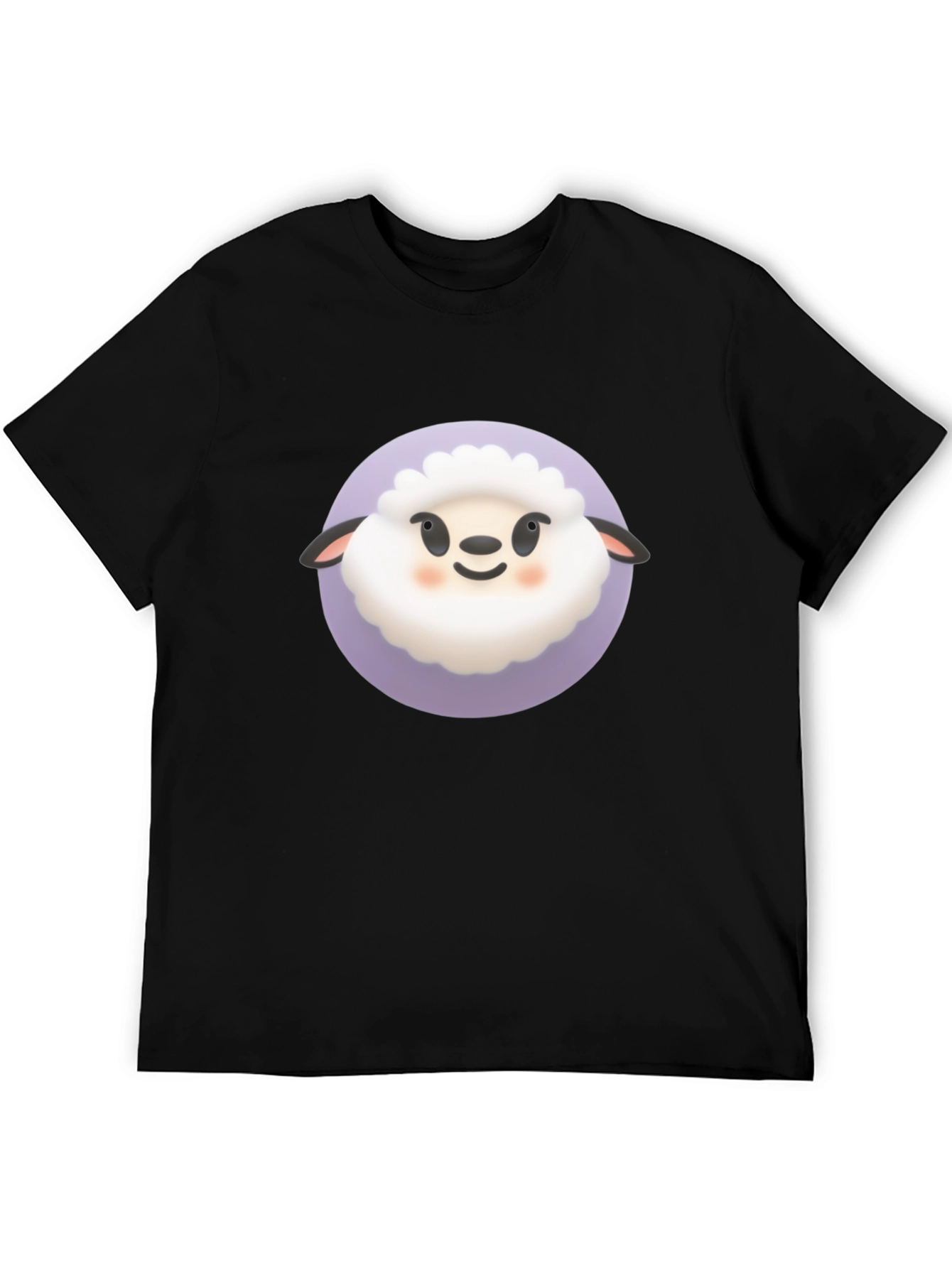 Cute Sheep Graphic Tee - Black