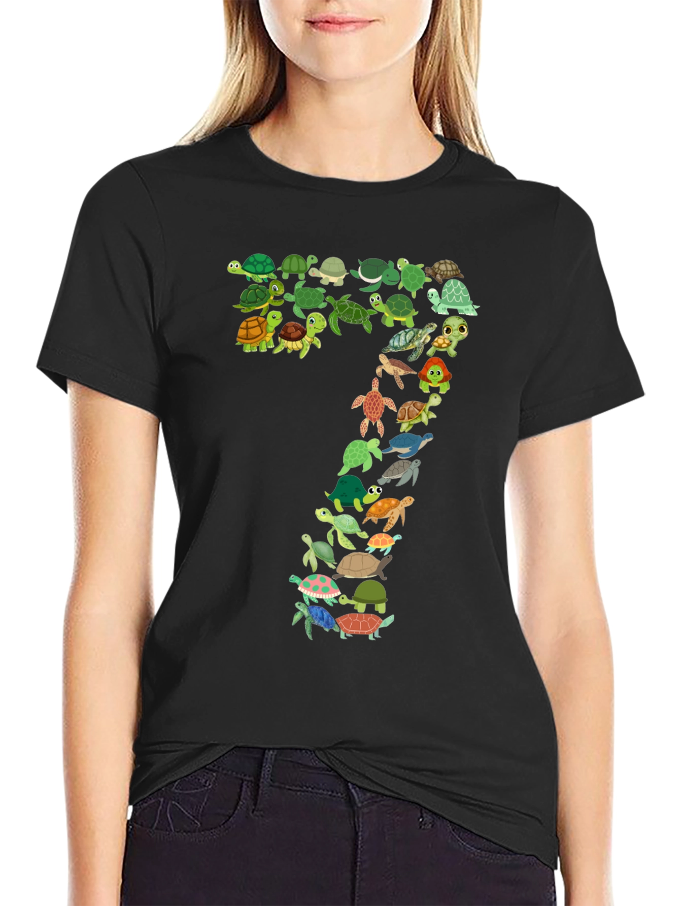 Turtle Number 7 Black T-Shirt