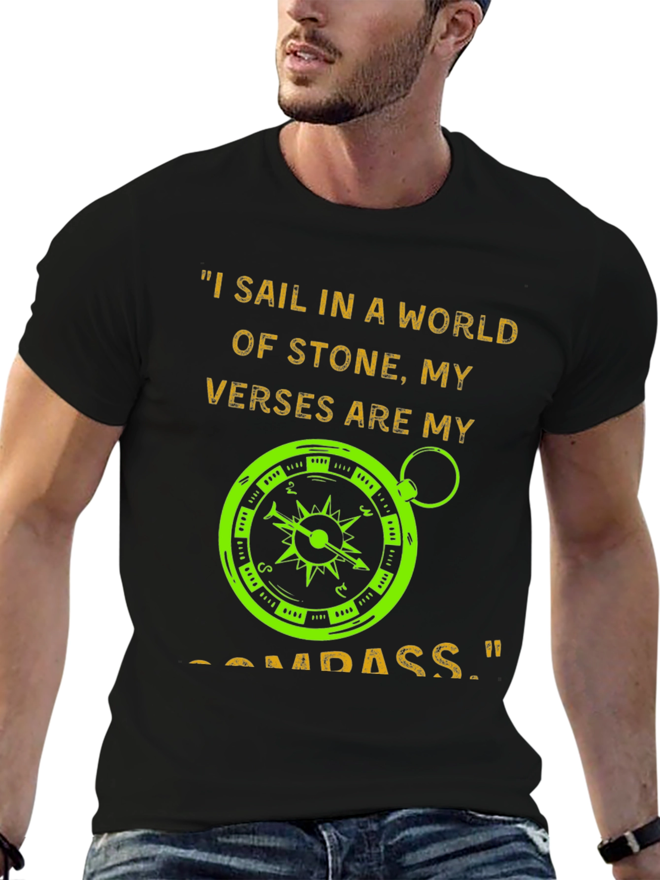 Stone World Compass T-Shirt - Sail Your Verse