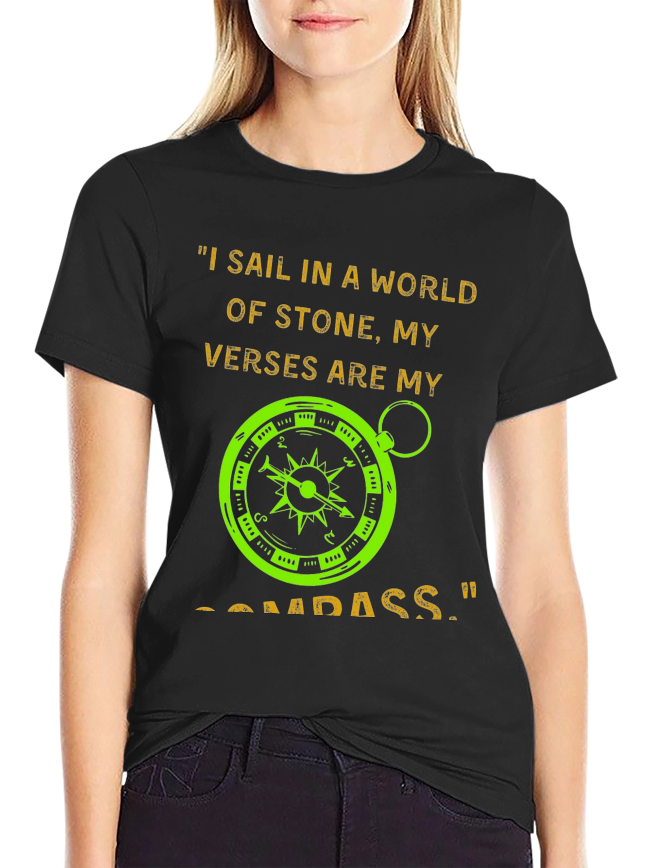 Stone World Compass T-Shirt - Sail Your Verse