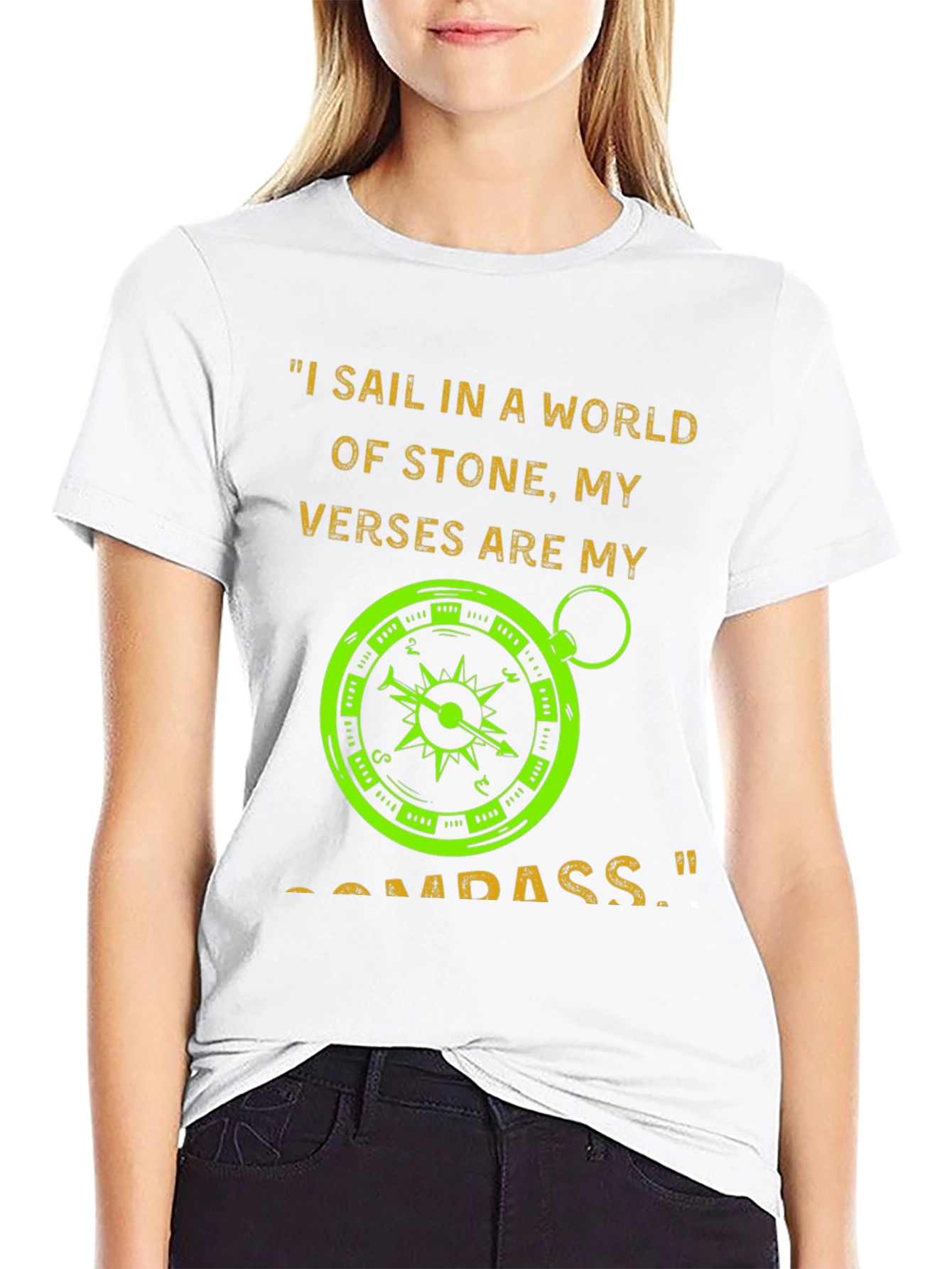 Stone World Compass T-Shirt - Sail Your Verse