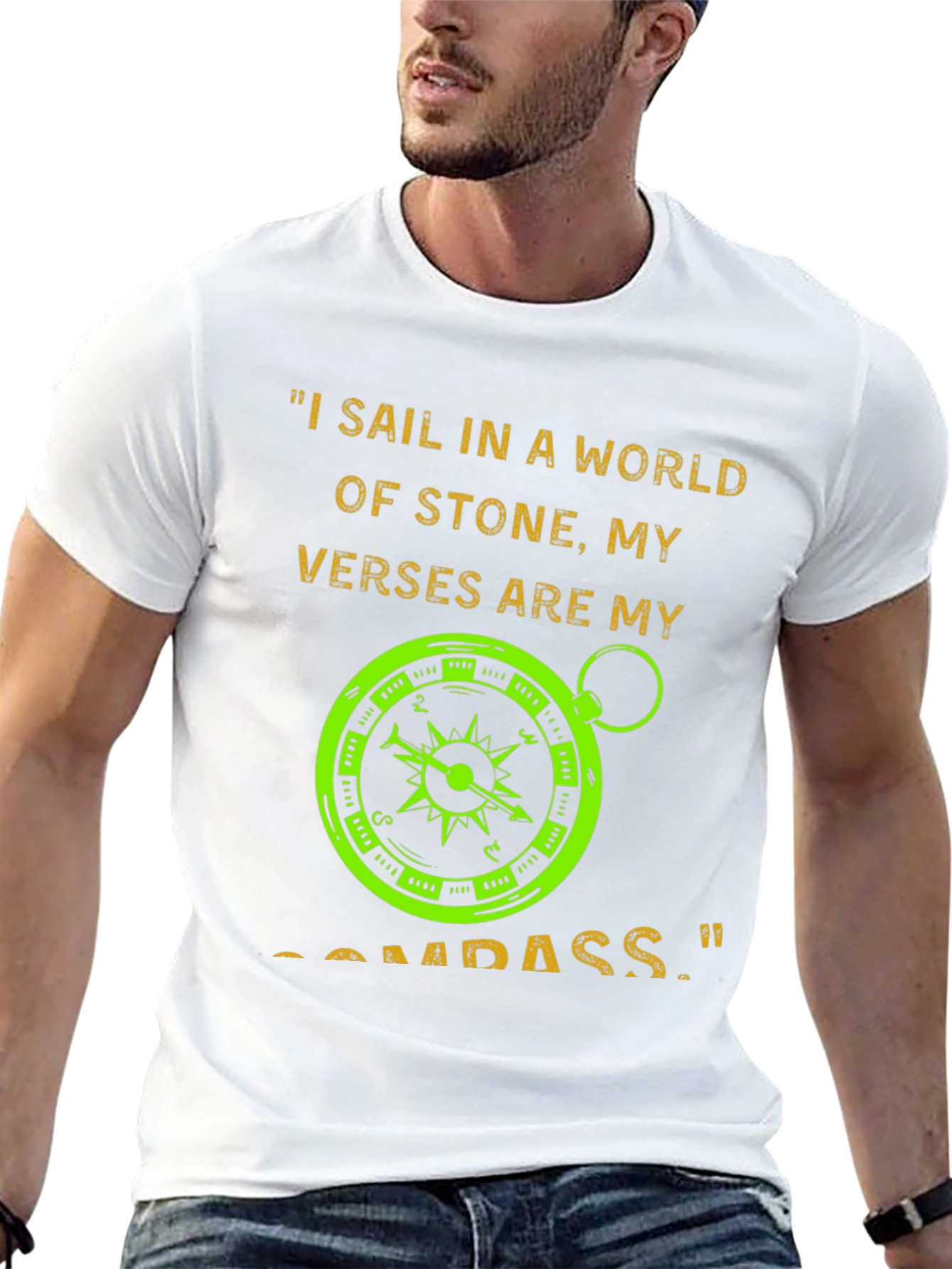 Stone World Compass T-Shirt - Sail Your Verse