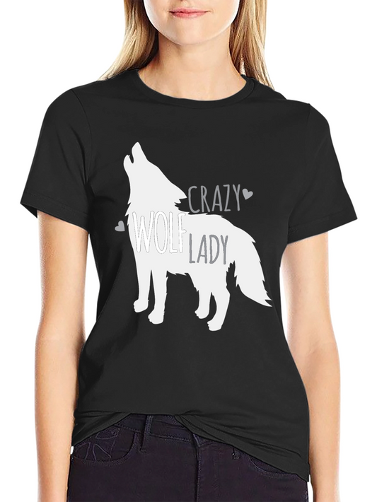 Crazy Wolf Lady Graphic Tee
