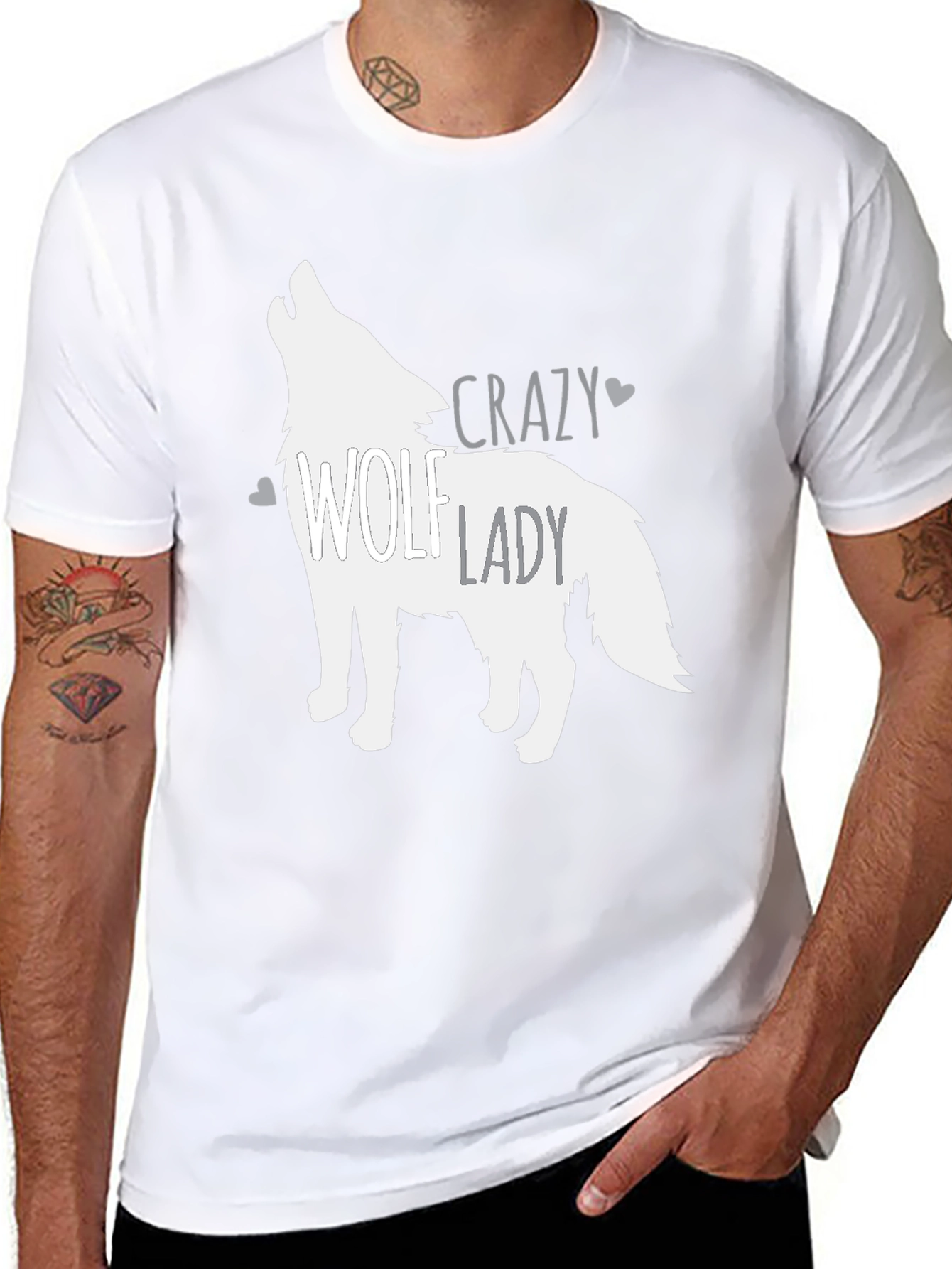 Crazy Wolf Lady Graphic Tee