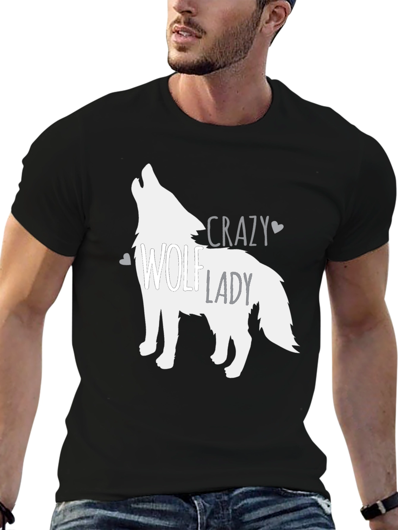 Crazy Wolf Lady Graphic Tee