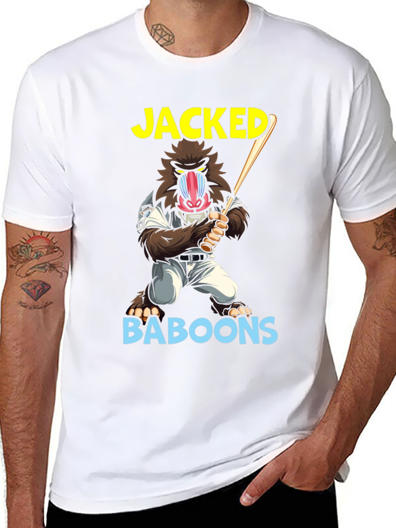 Jacked Baboons T-Shirt | Novelty Graphic Tee