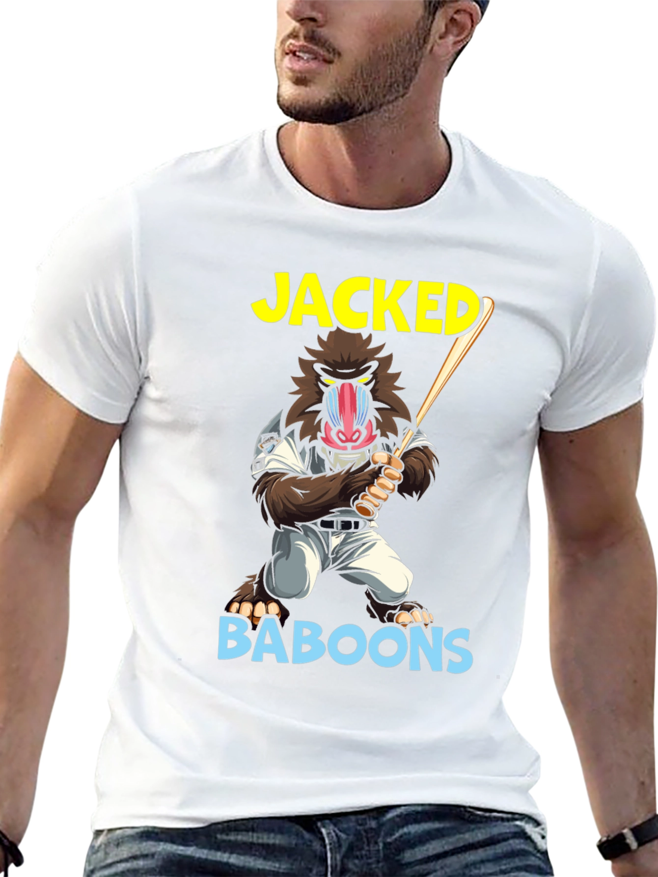 Jacked Baboons T-Shirt | Novelty Graphic Tee