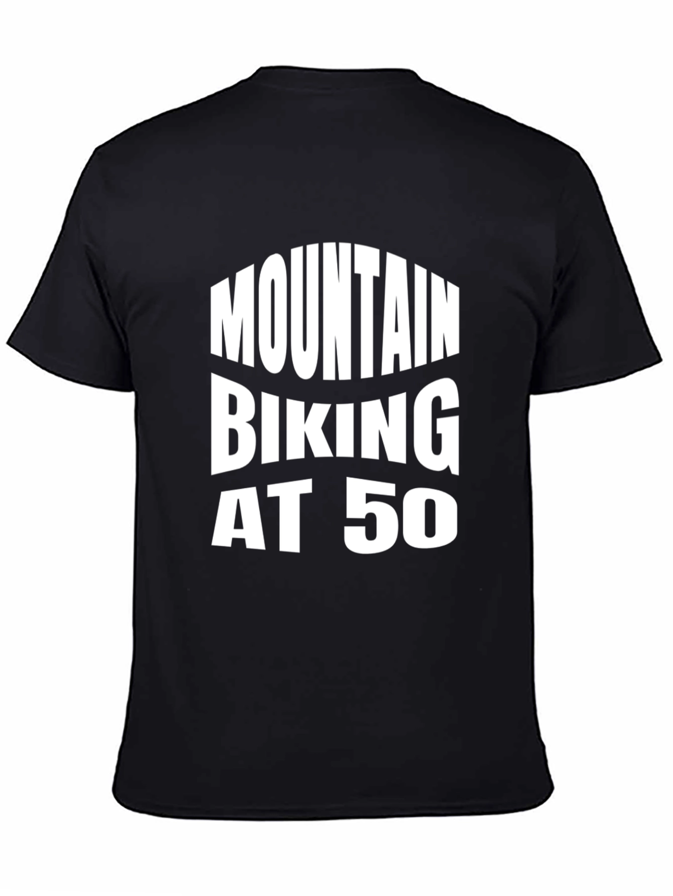 Mountain Biking at 50 Black Tee Shirt