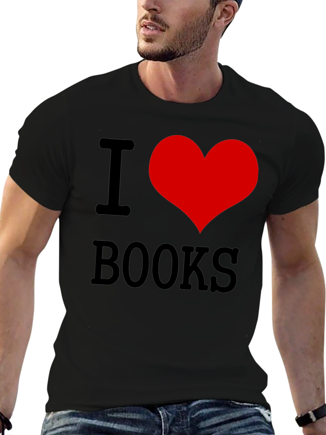 I Heart Books Graphic Tee - Black