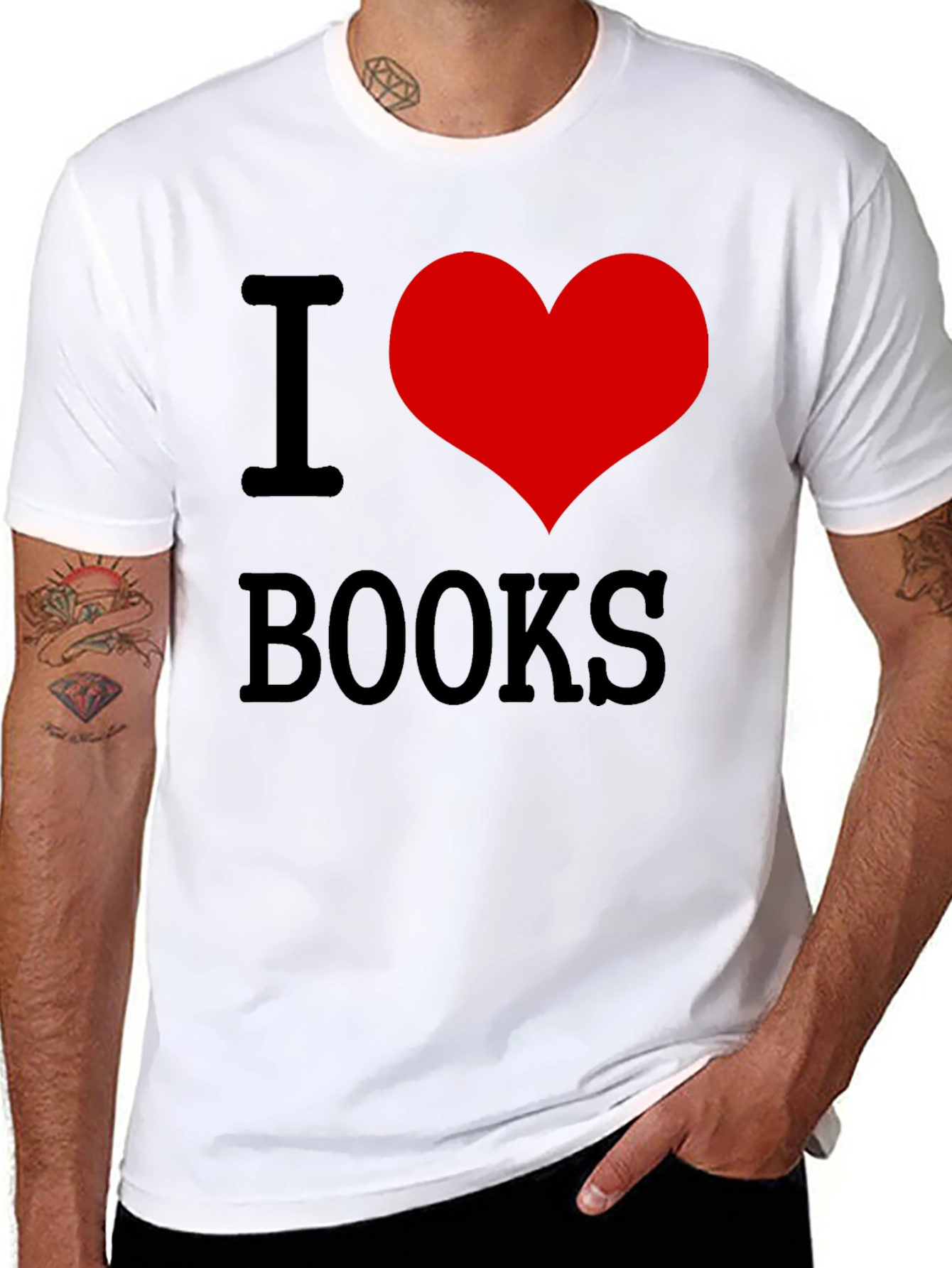 I Heart Books Graphic Tee - Black
