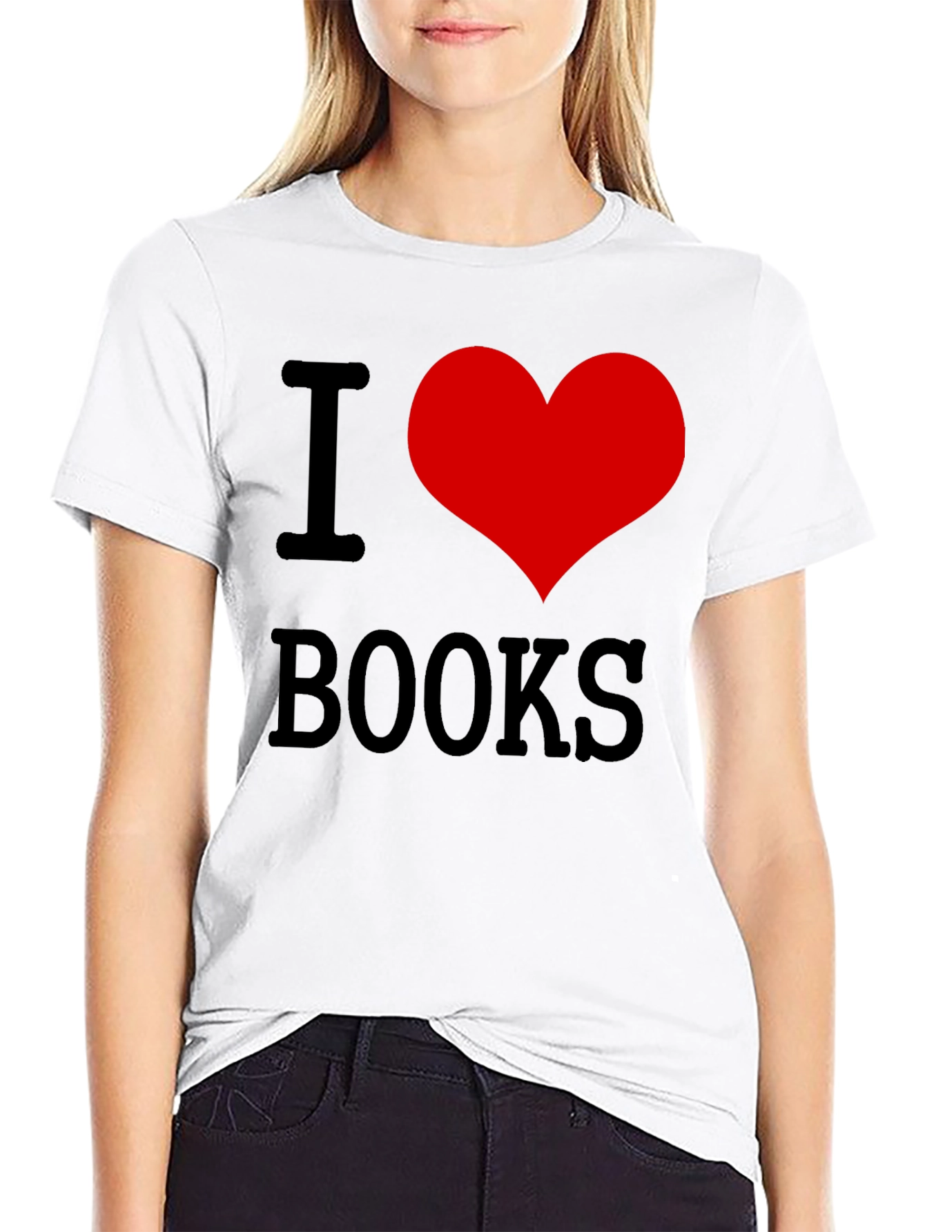 I Heart Books Graphic Tee - Black