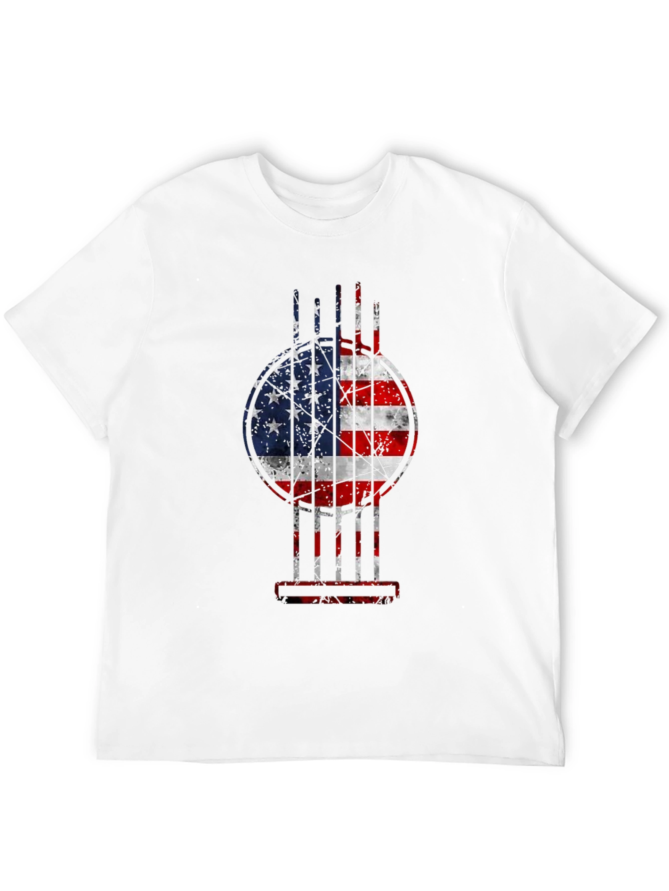 USA Flag Guitar Graphic Tee - Patriotic Musician T-Shirt