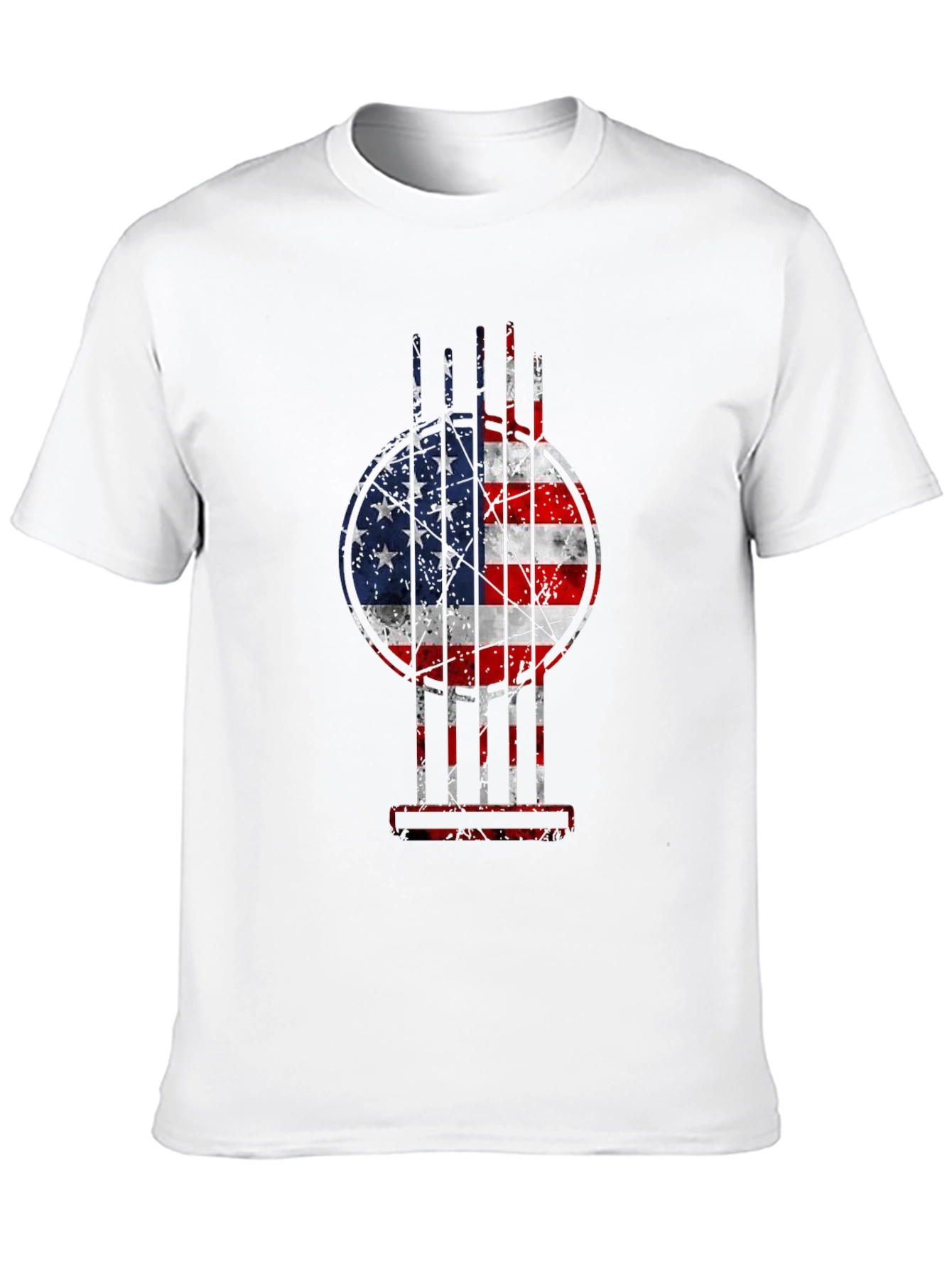USA Flag Guitar Graphic Tee - Patriotic Musician T-Shirt