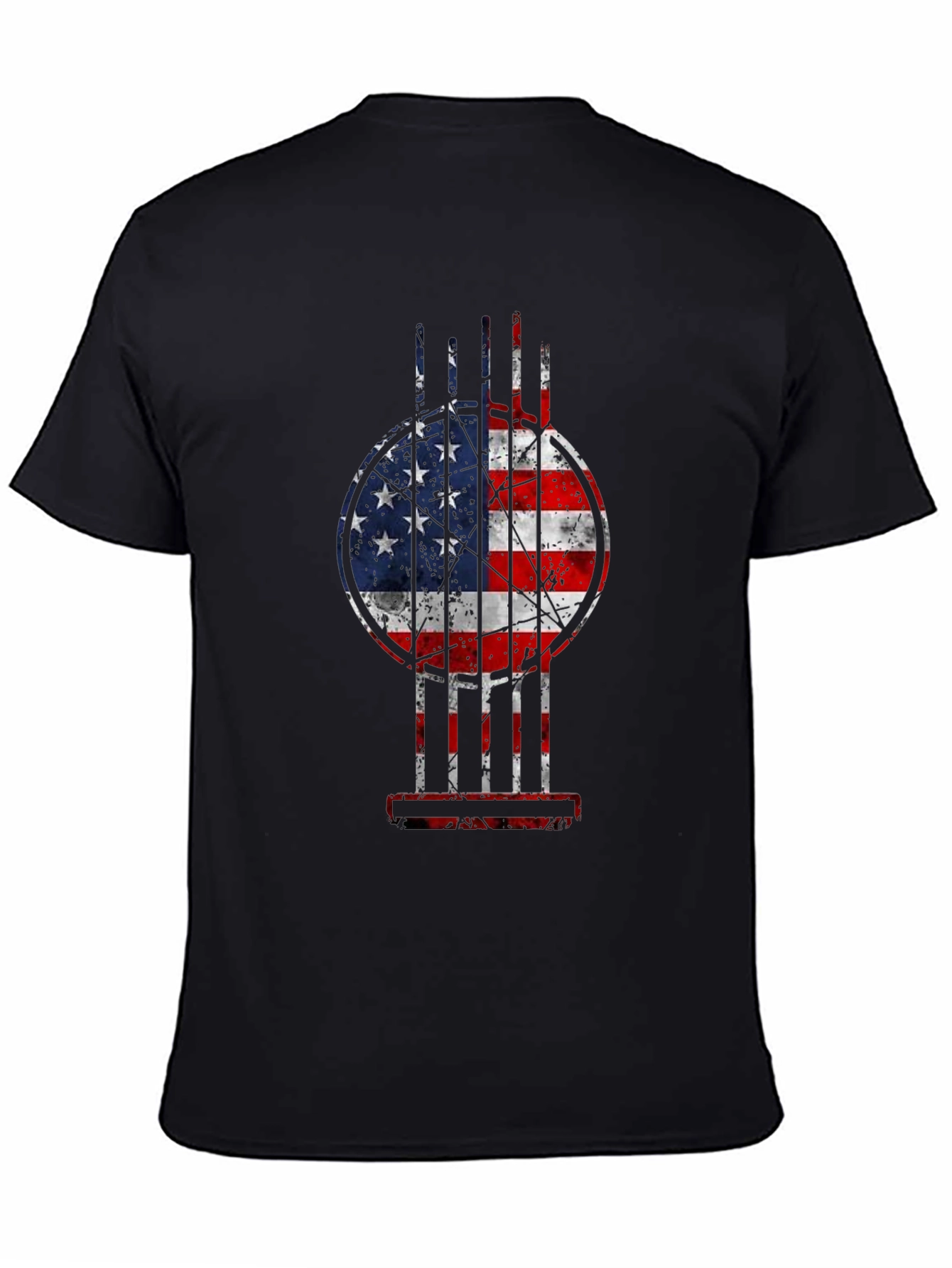 USA Flag Guitar Graphic Tee - Patriotic Musician T-Shirt