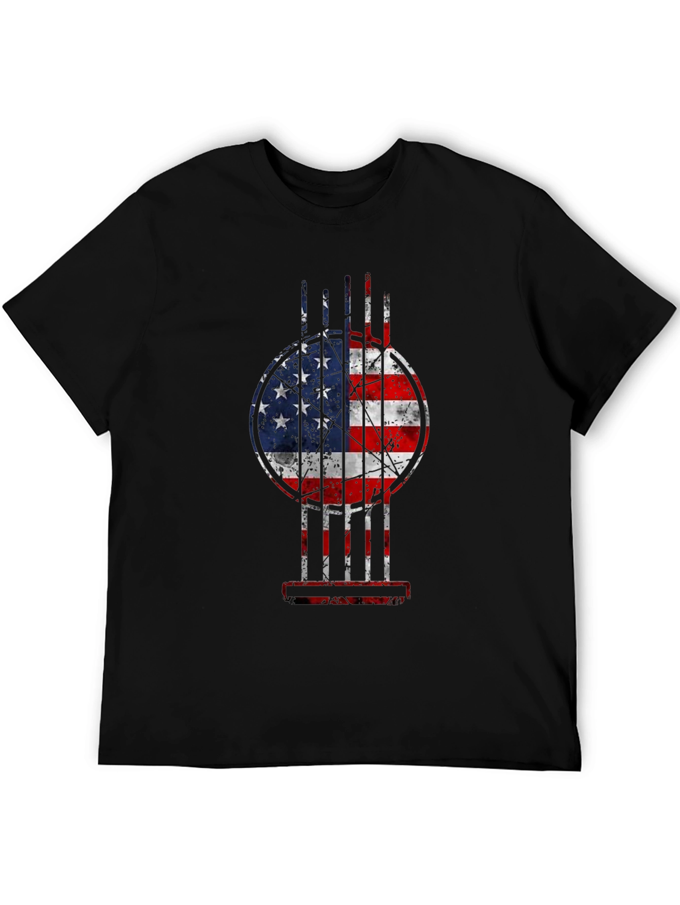 USA Flag Guitar Graphic Tee - Patriotic Musician T-Shirt