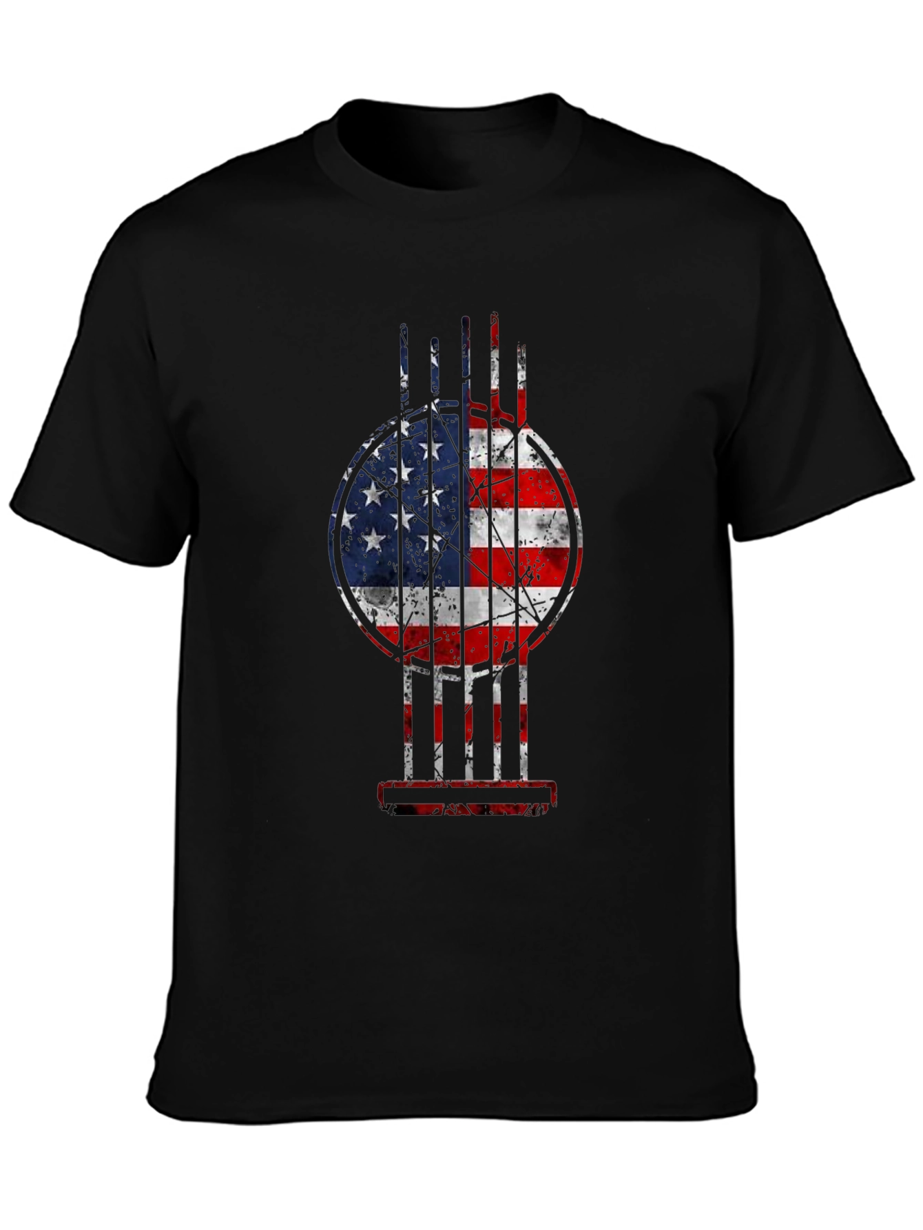 USA Flag Guitar Graphic Tee - Patriotic Musician T-Shirt
