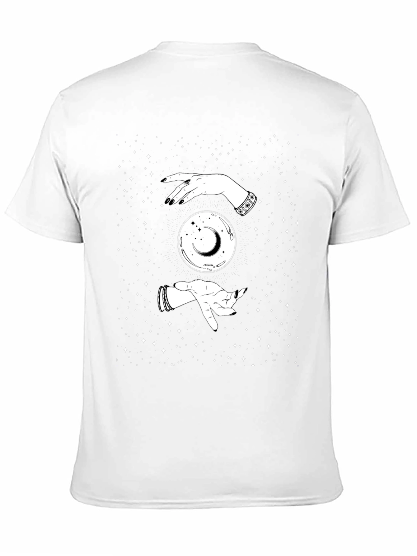 Mystic Moon Hands Graphic Tee - Black