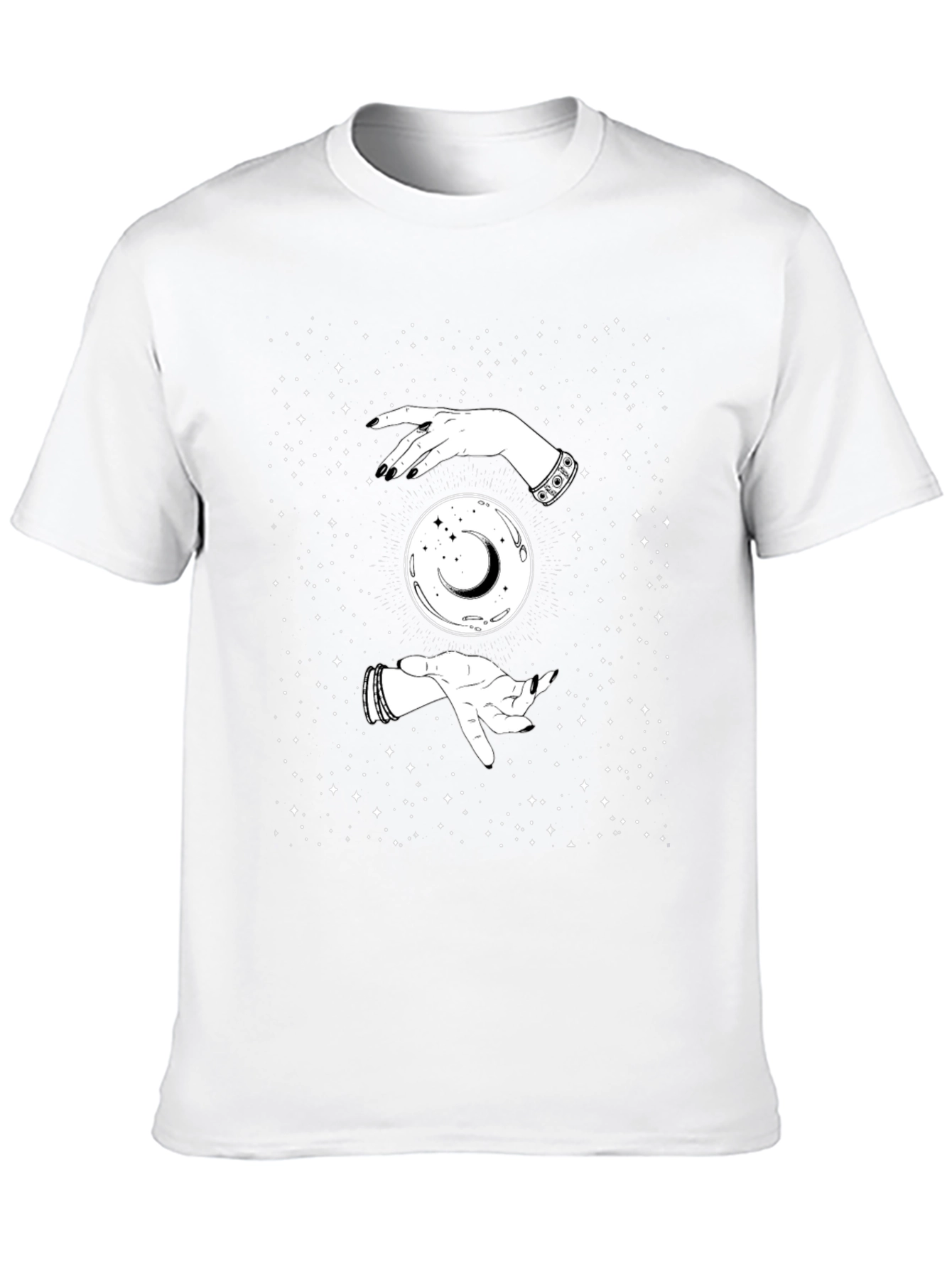 Mystic Moon Hands Graphic Tee - Black