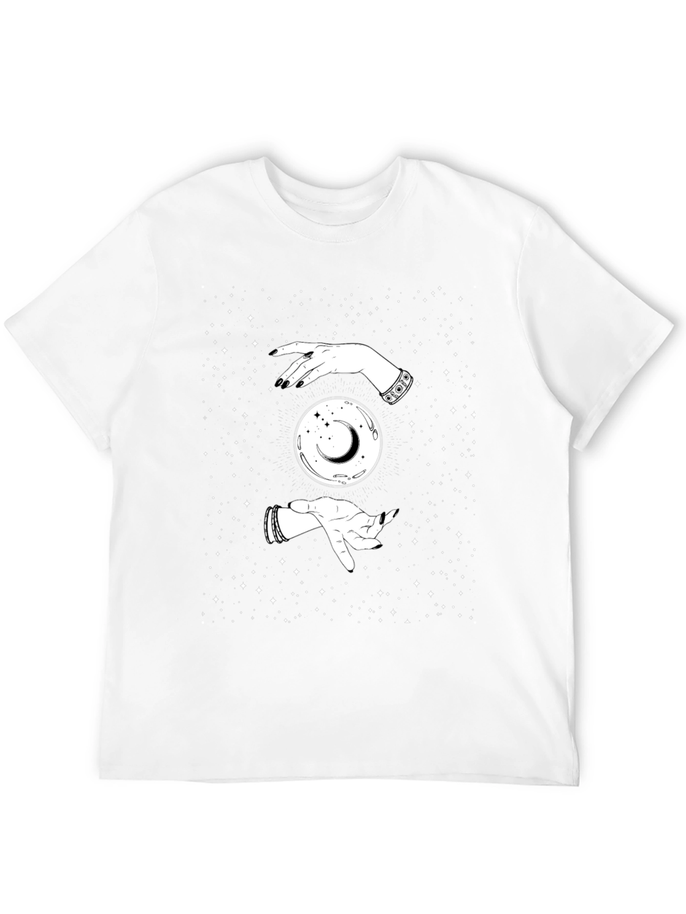Mystic Moon Hands Graphic Tee - Black