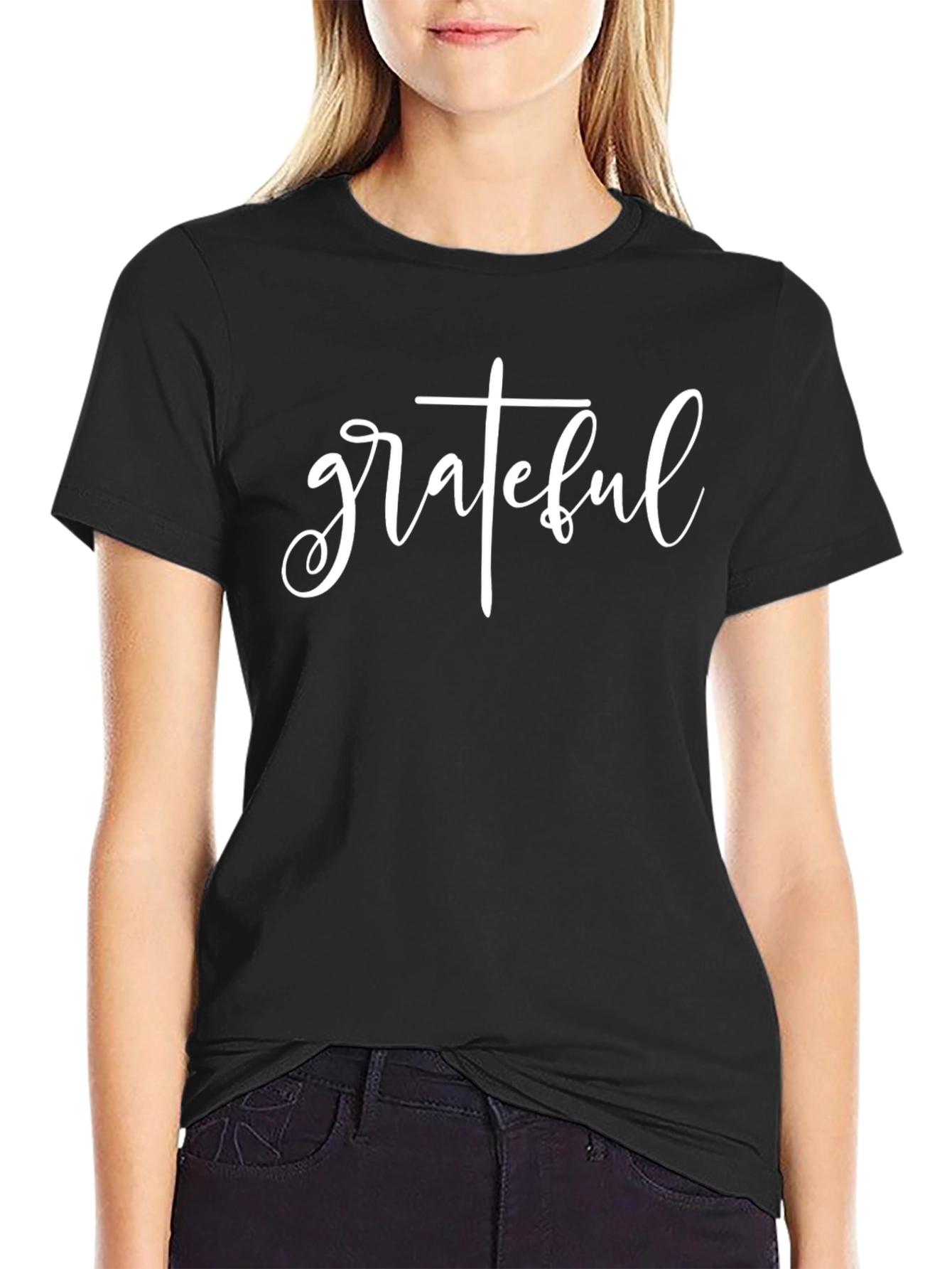 Grateful Script T-Shirt - Black