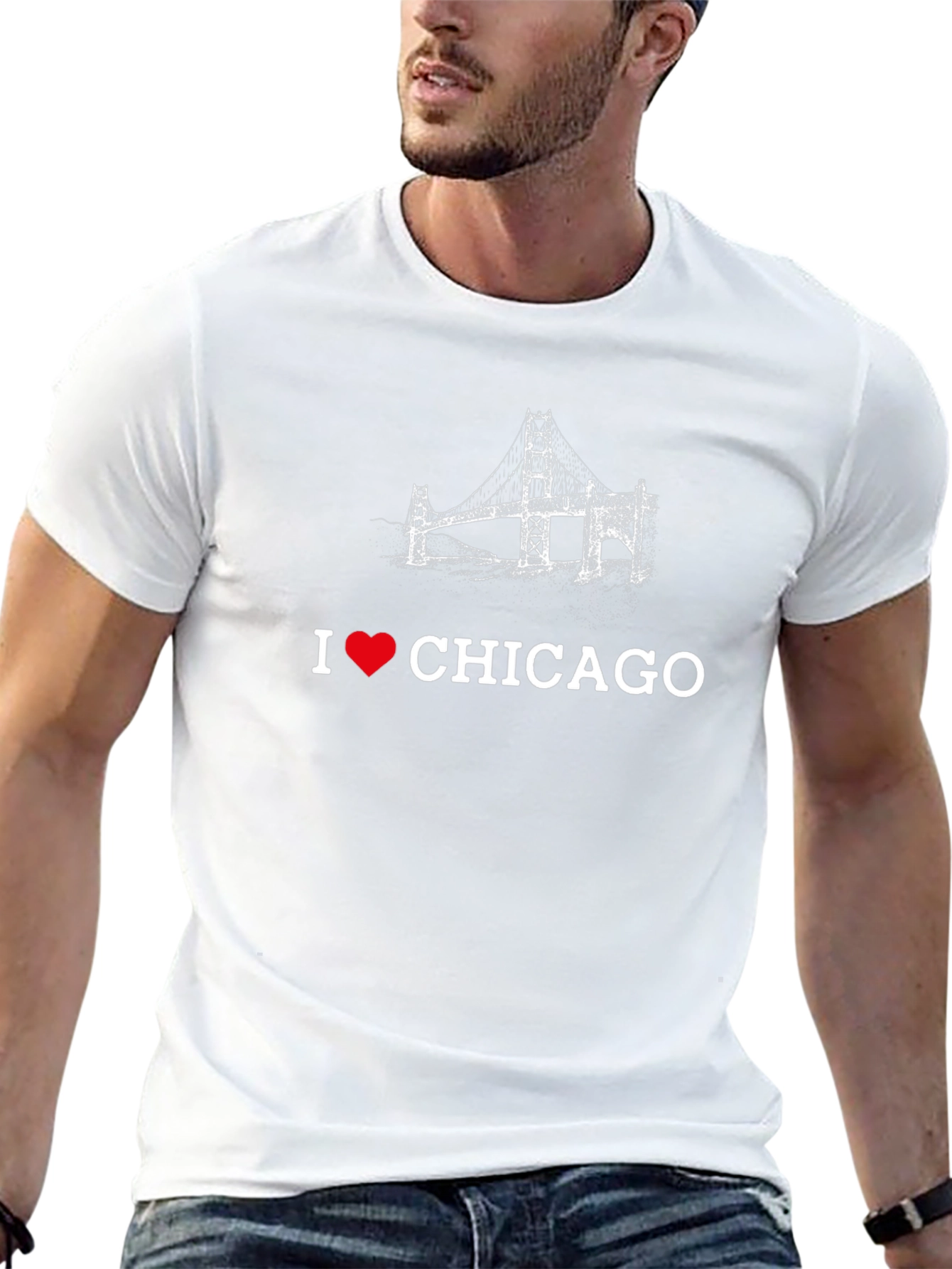 I Love Chicago Bridge Graphic Tee
