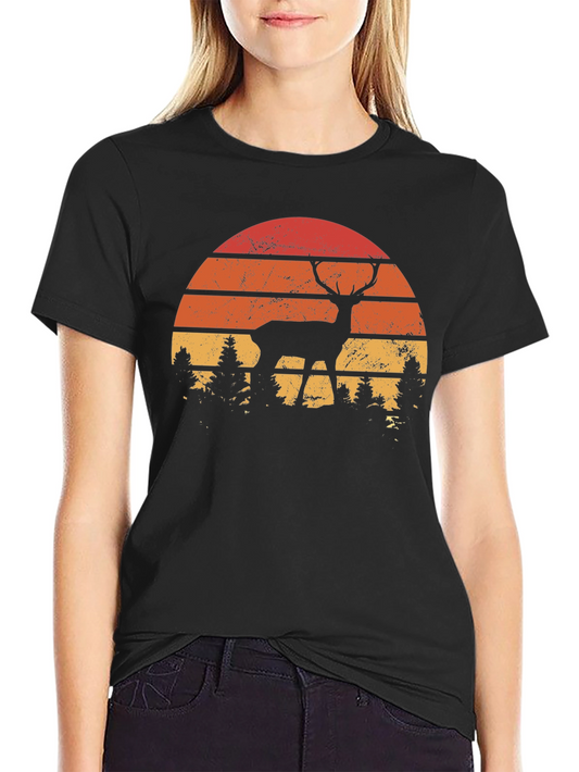 Vintage Deer Sunset Graphic Tee