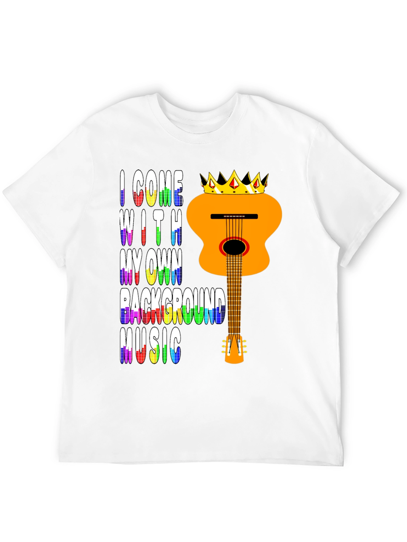 Music Lover Tee: Crowned Guitar Own Background Music T-Shirt