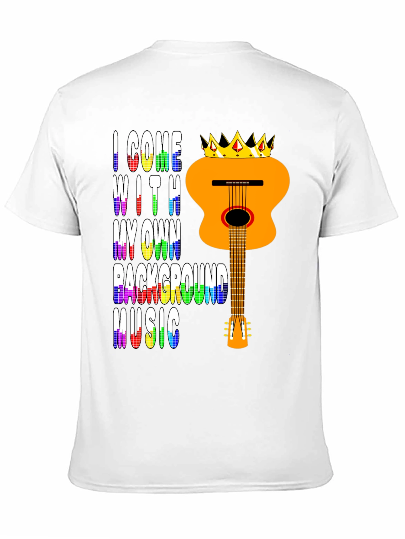 Music Lover Tee: Crowned Guitar Own Background Music T-Shirt