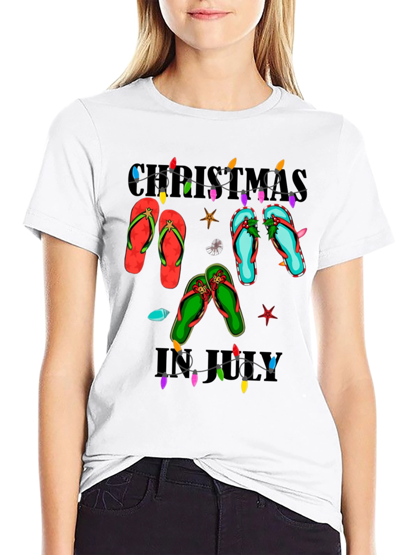Christmas in July Flip Flops T-Shirt