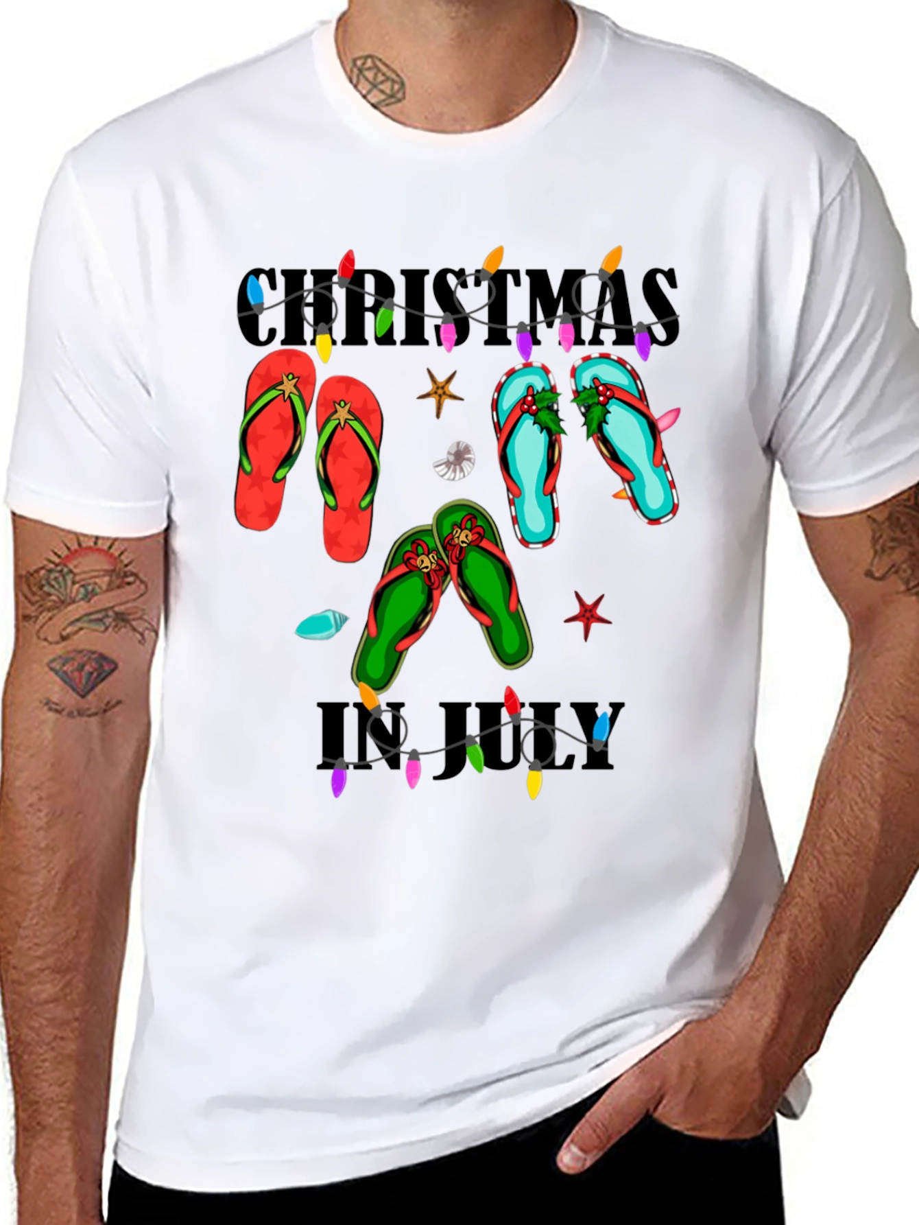 Christmas in July Flip Flops T-Shirt
