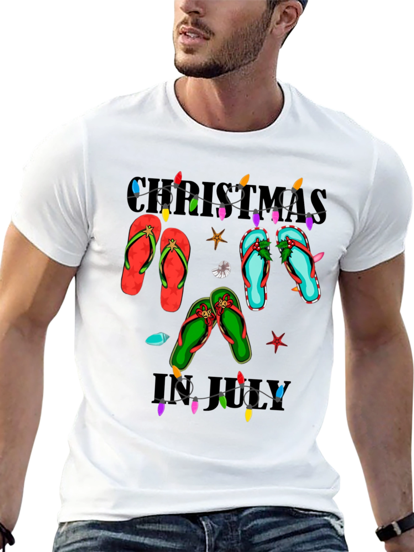 Christmas in July Flip Flops T-Shirt