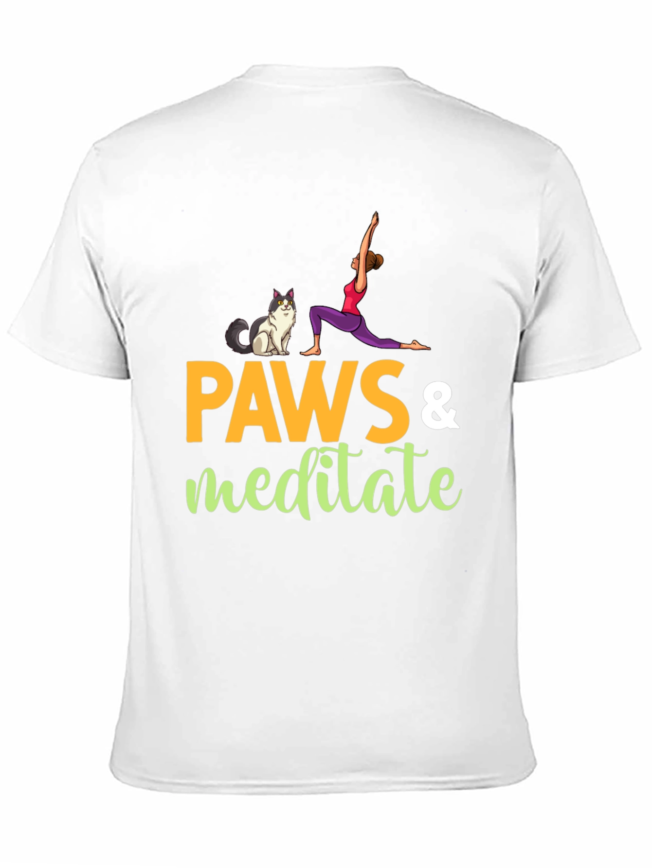 Paws & Meditate Black Graphic T-Shirt