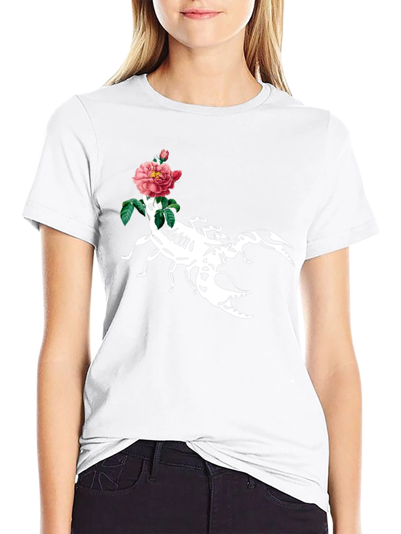 Scorpion & Rose Graphic T-Shirt