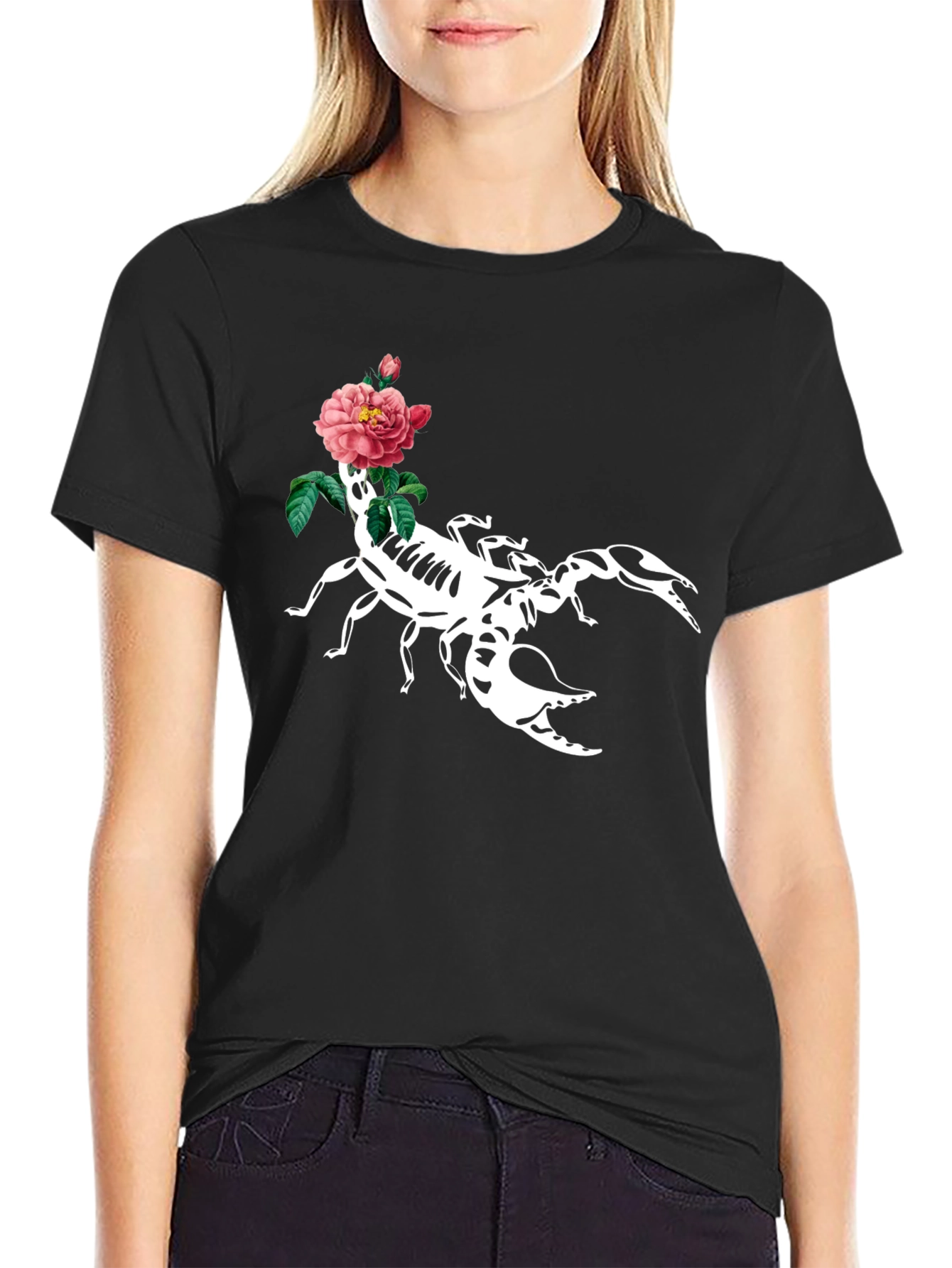 Scorpion & Rose Graphic T-Shirt
