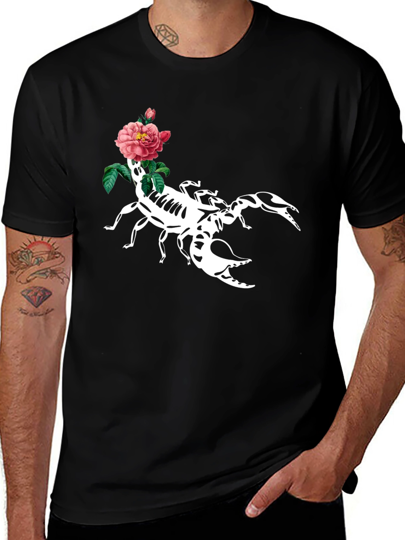 Scorpion & Rose Graphic T-Shirt